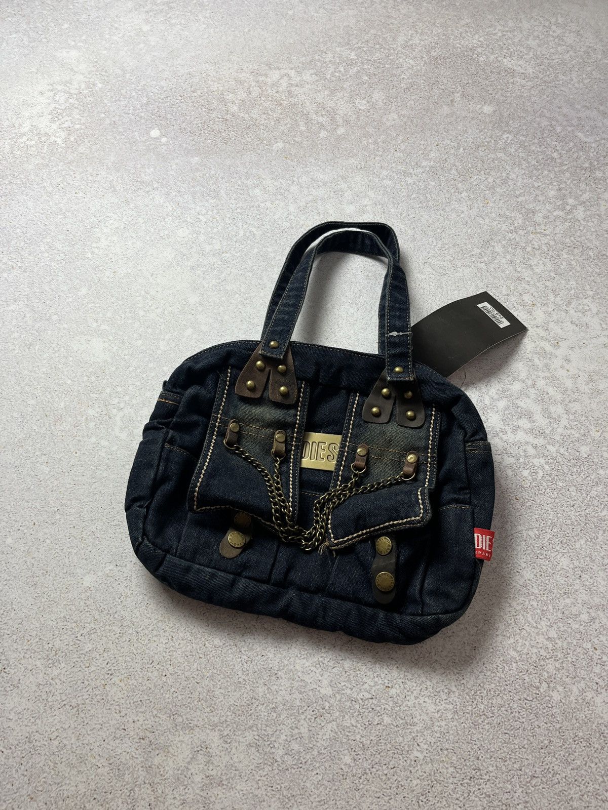 Vintage Diesel Spare Parts Avant Garde Shoulder Bag Denim