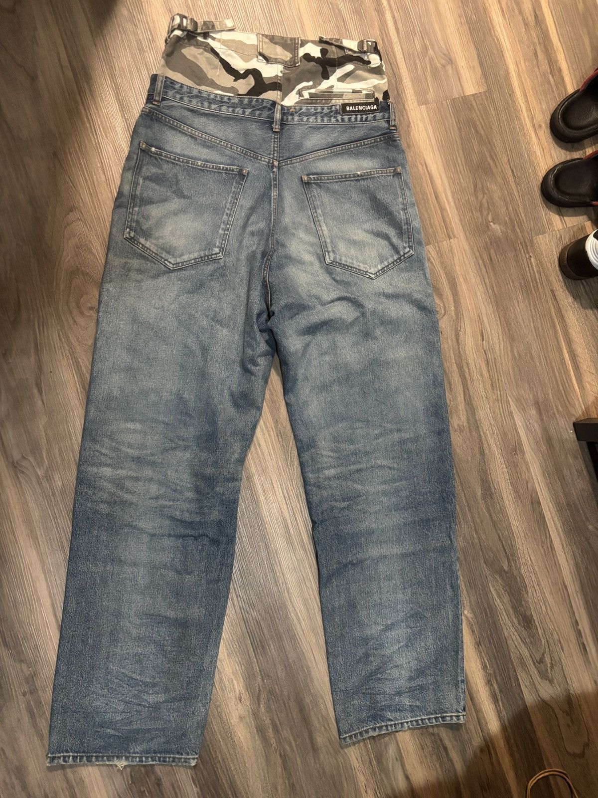 Balenciaga Balenciaga double waist snow camo hybrid denim Size US 31 - 2 Thumbnail