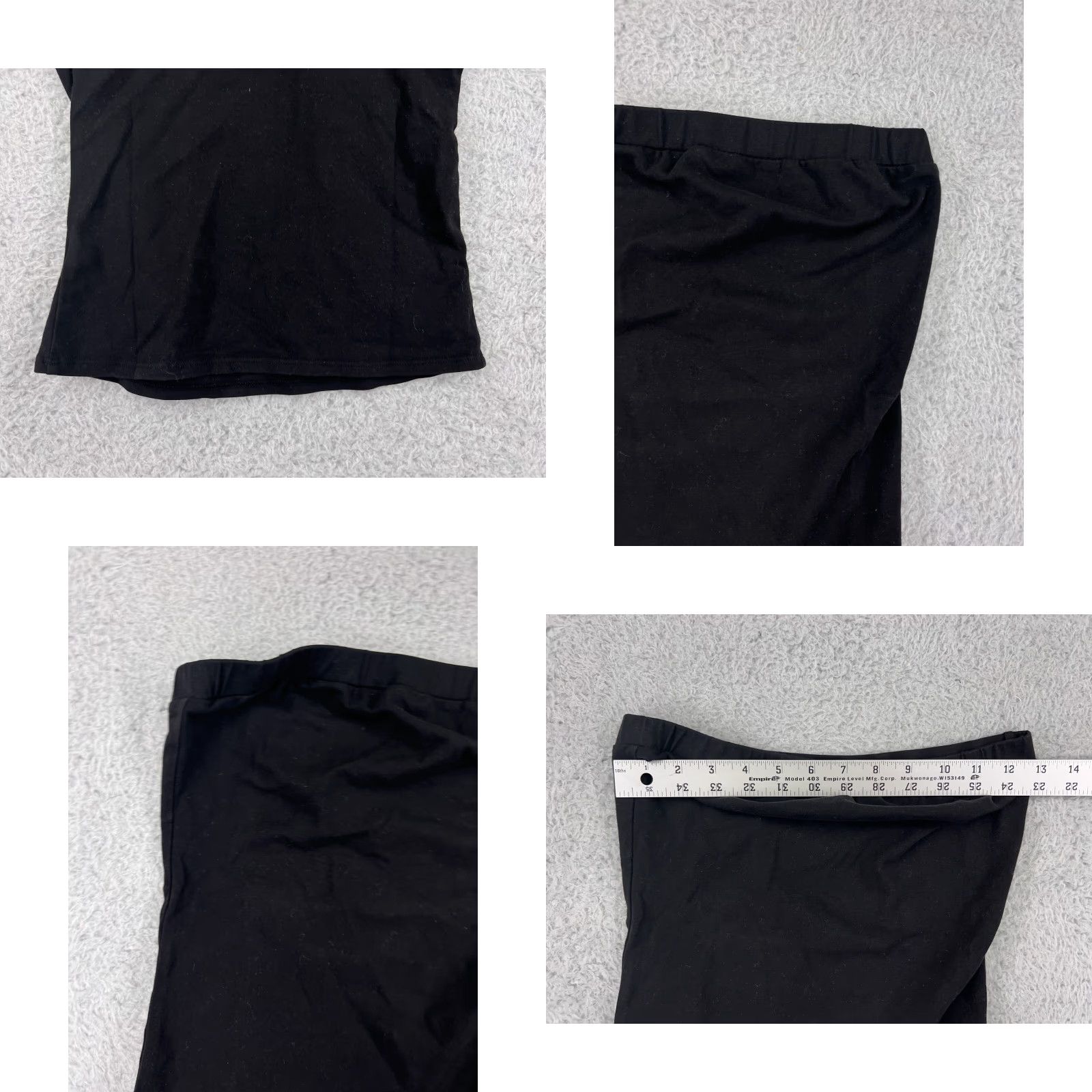 Vintage LA Made Skirt Womens Medium Black Jersey Fabric Cotton Stretch Elastic Waist Size M / US 6-8 / IT 42-44 - 8 Thumbnail