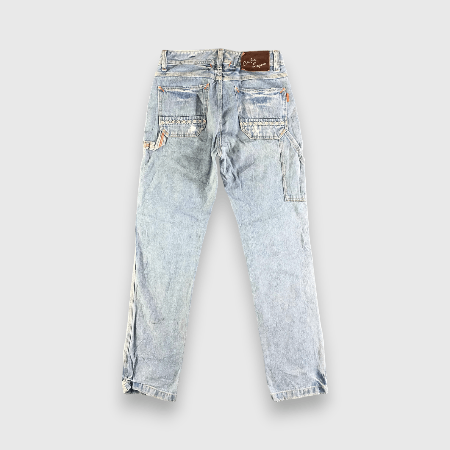 Japanese Brand Vintage Light Wash Cube Sugar Jeans-J3991 Size US 31 - 2 Thumbnail