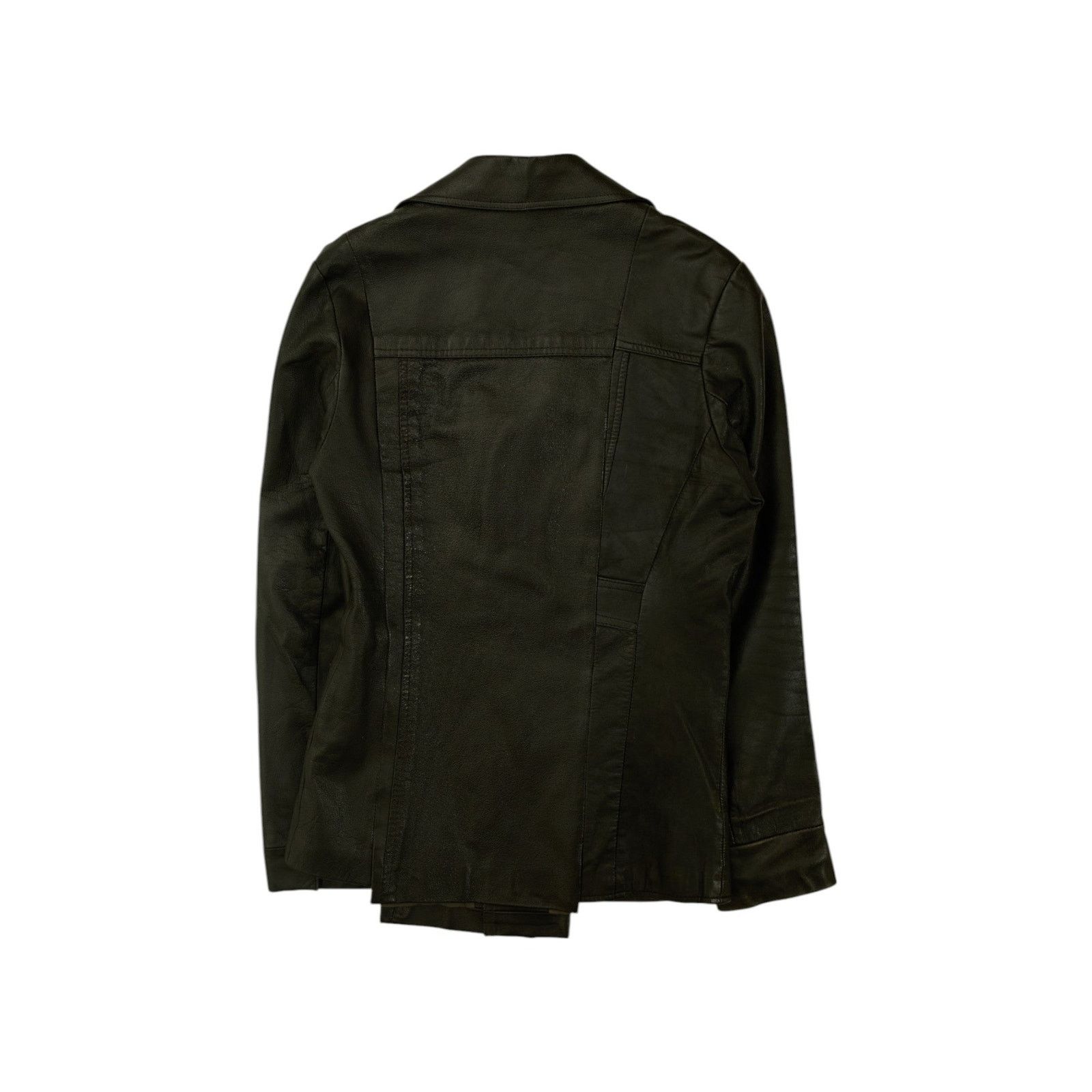 Issey Miyake Artisanal Military Assymetrical Black Leather Jacket Size US S / EU 44-46 / 1 - 2 Thumbnail