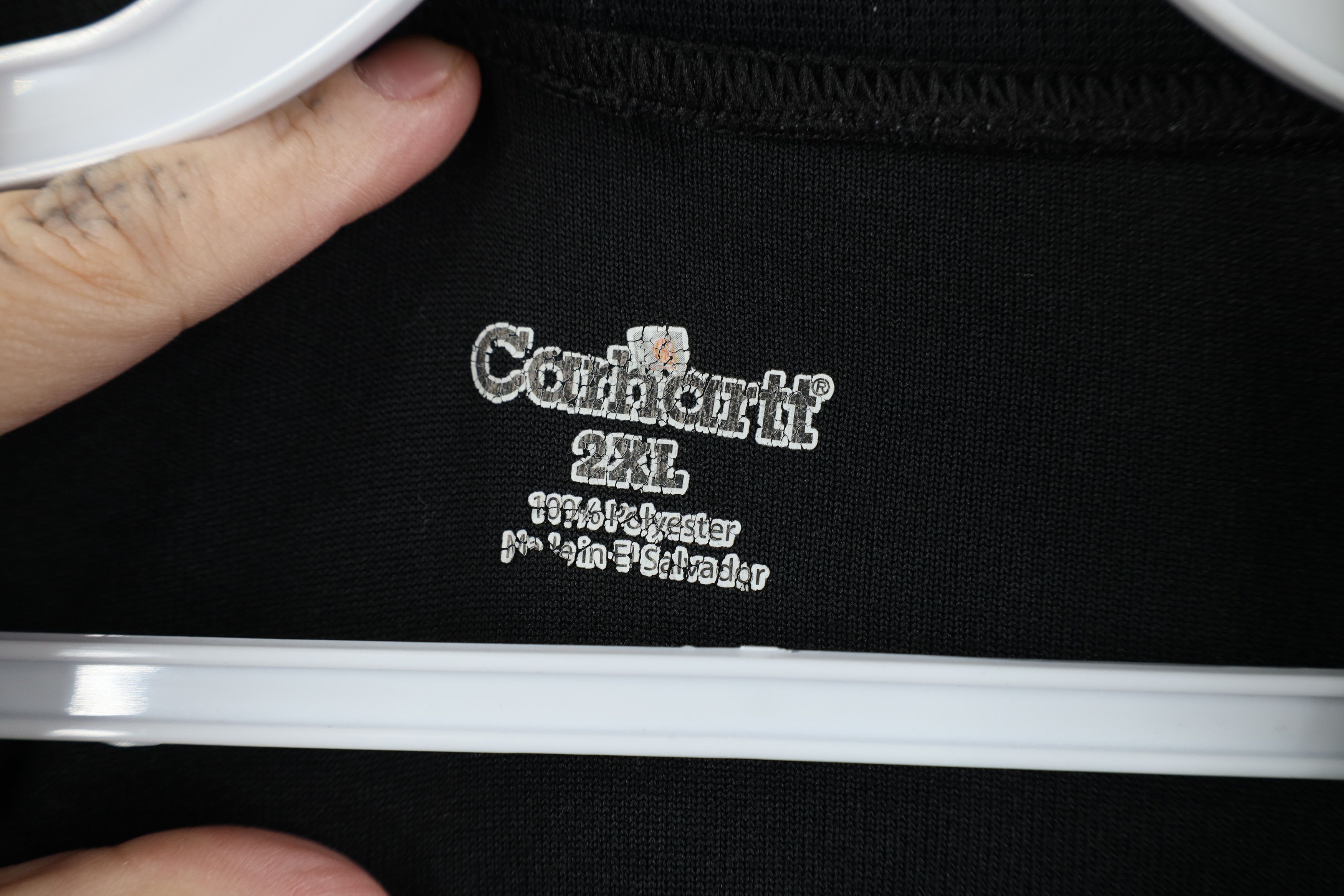 Carhartt Vintage Y2K Carhartt Thermal Knit Long Sleeve T-Shirt Black Size US XXL / EU 58 / 5 - 5 Thumbnail