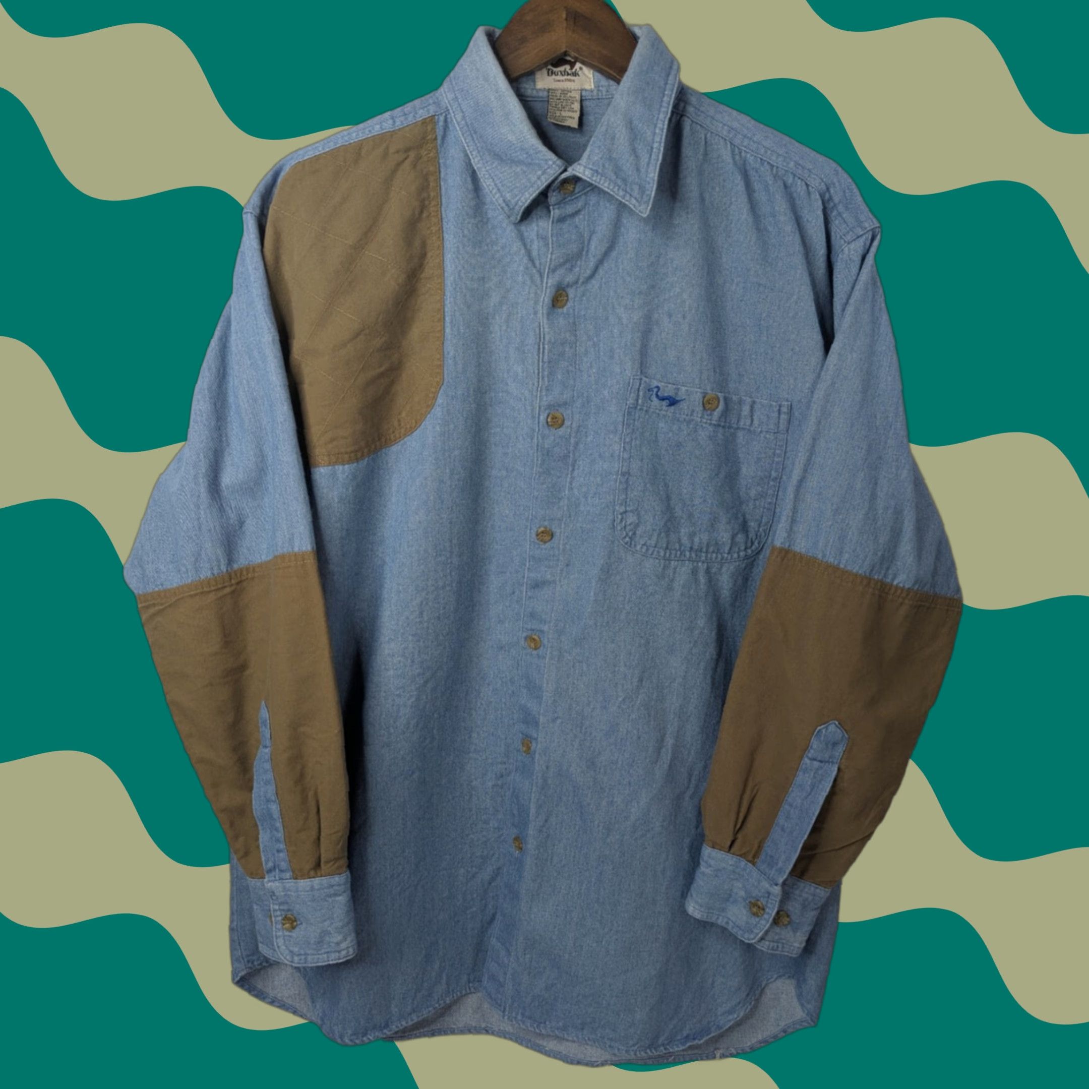 Vintage Duxbak Chambray Shooting Shirt Mens Size L Blue Cotton Hunting Outdoors Button-Up Long Sleeve Size US L / EU 52-54 / 3 - 1 Thumbnail