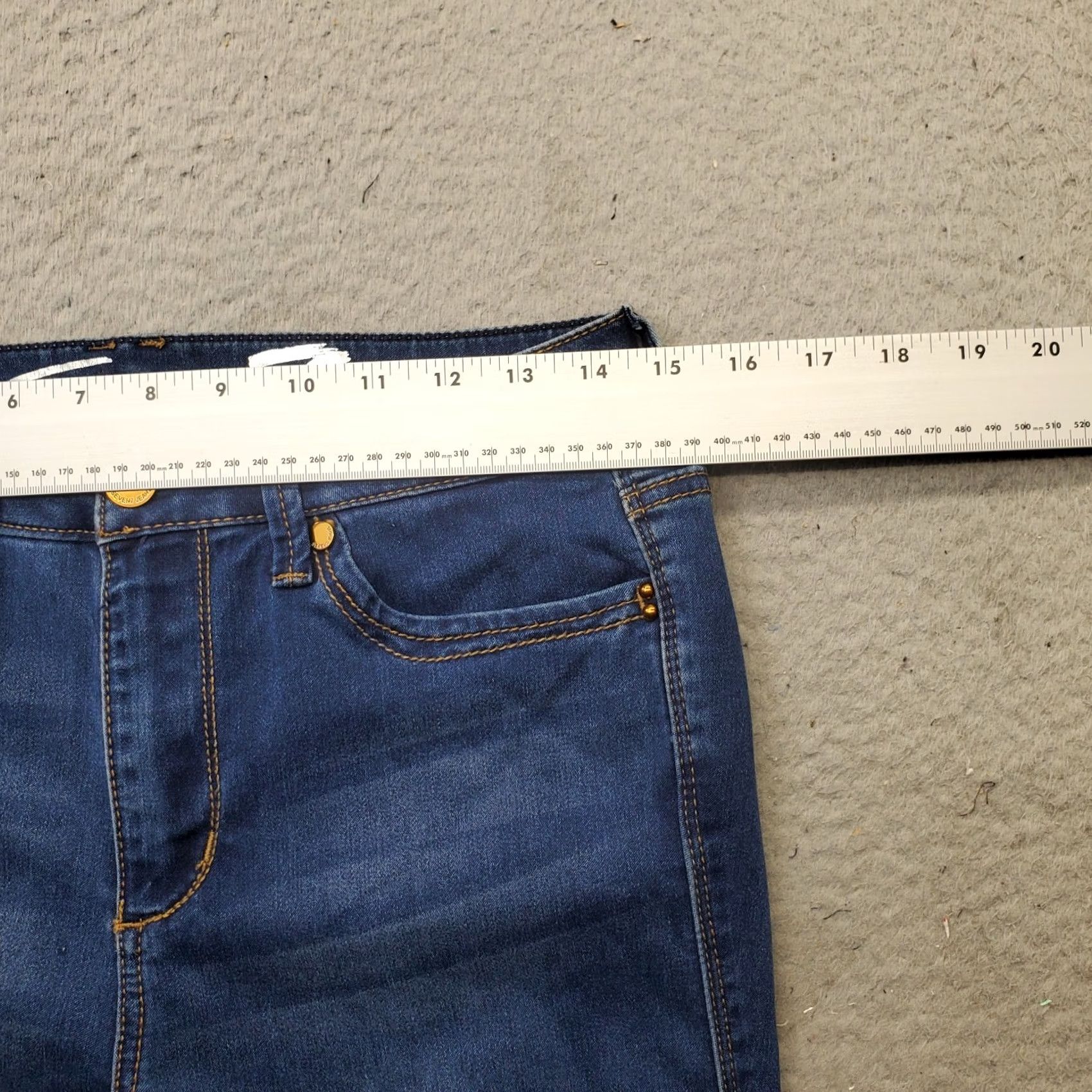 Vintage Seven7 Weekend Jeans Womens 8 Blue Denim Stretch High Rise Slim Fit Jeans Size 30" / US 8 / IT 44 - 6 Thumbnail