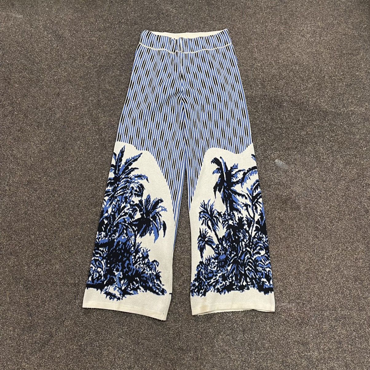 Vintage Vintage Y2K Baggy Wide Leg Palm Print Pants Streetwear Faded Size 32" / US 10 / IT 46 - 1 Thumbnail