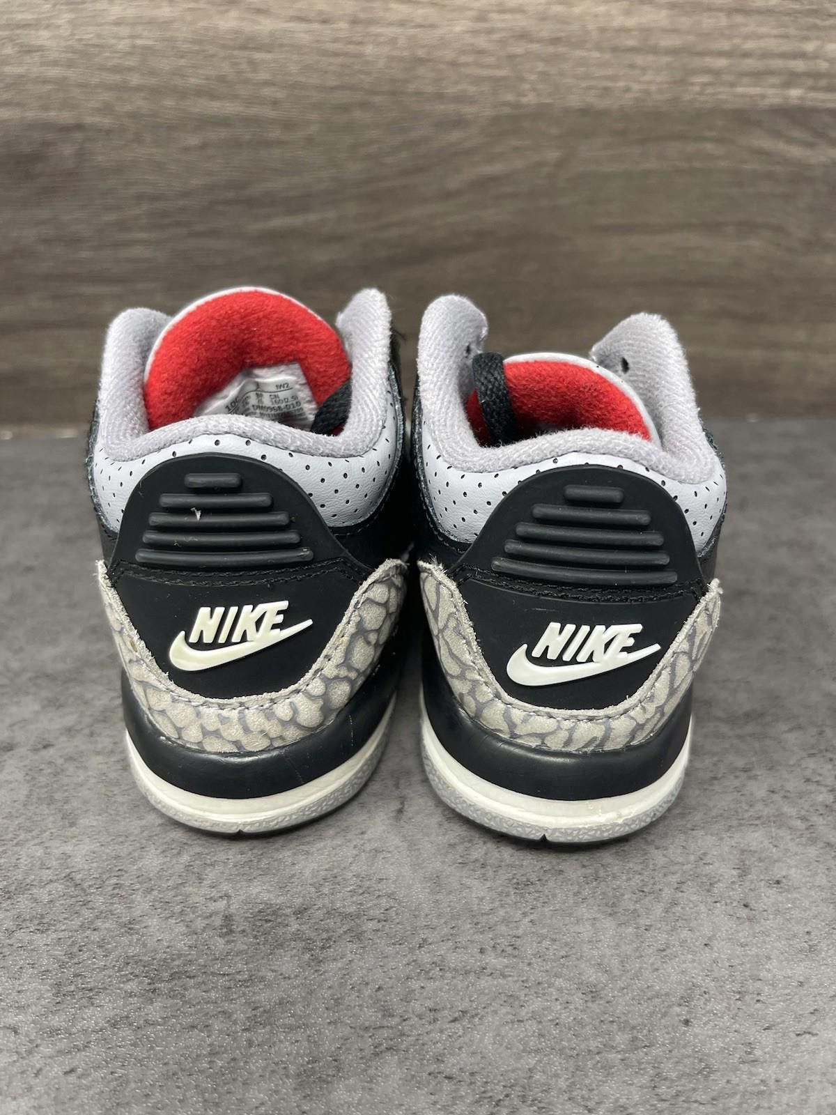 Jordan Brand Air Jordan 3 Black Cement Kids Size 10C Toddler Sneakers Size US 10 / EU 43 - 4 Thumbnail