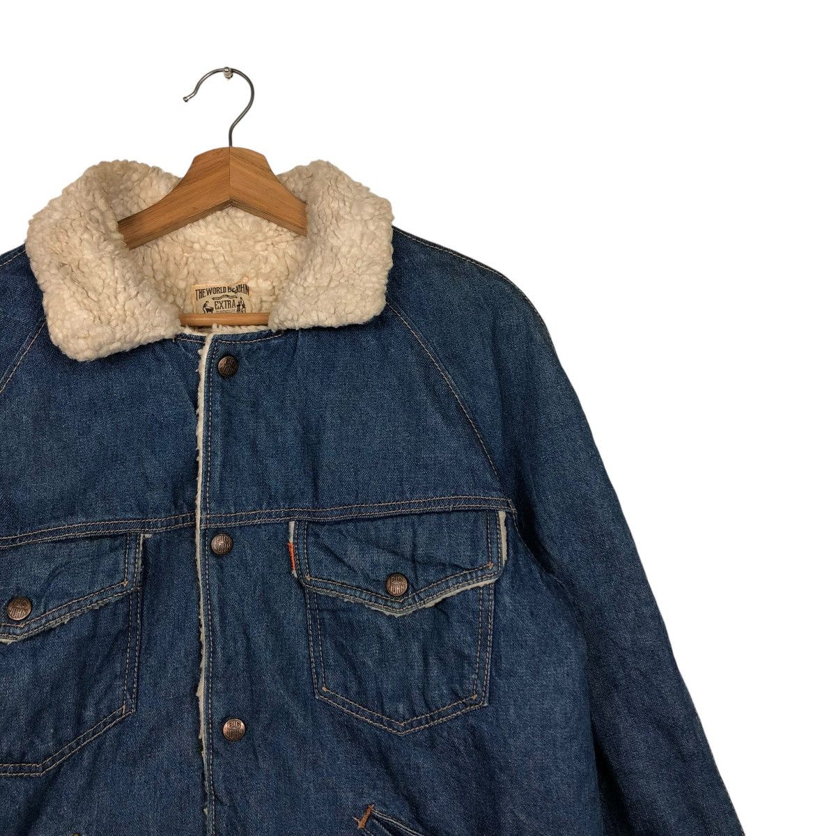 Vintage 🔥VINTAGE DENIM BIKER JACKET BIG JOHN SHERPA TOYO ENTERPRISE Size US L / EU 52-54 / 3 - 6 Thumbnail