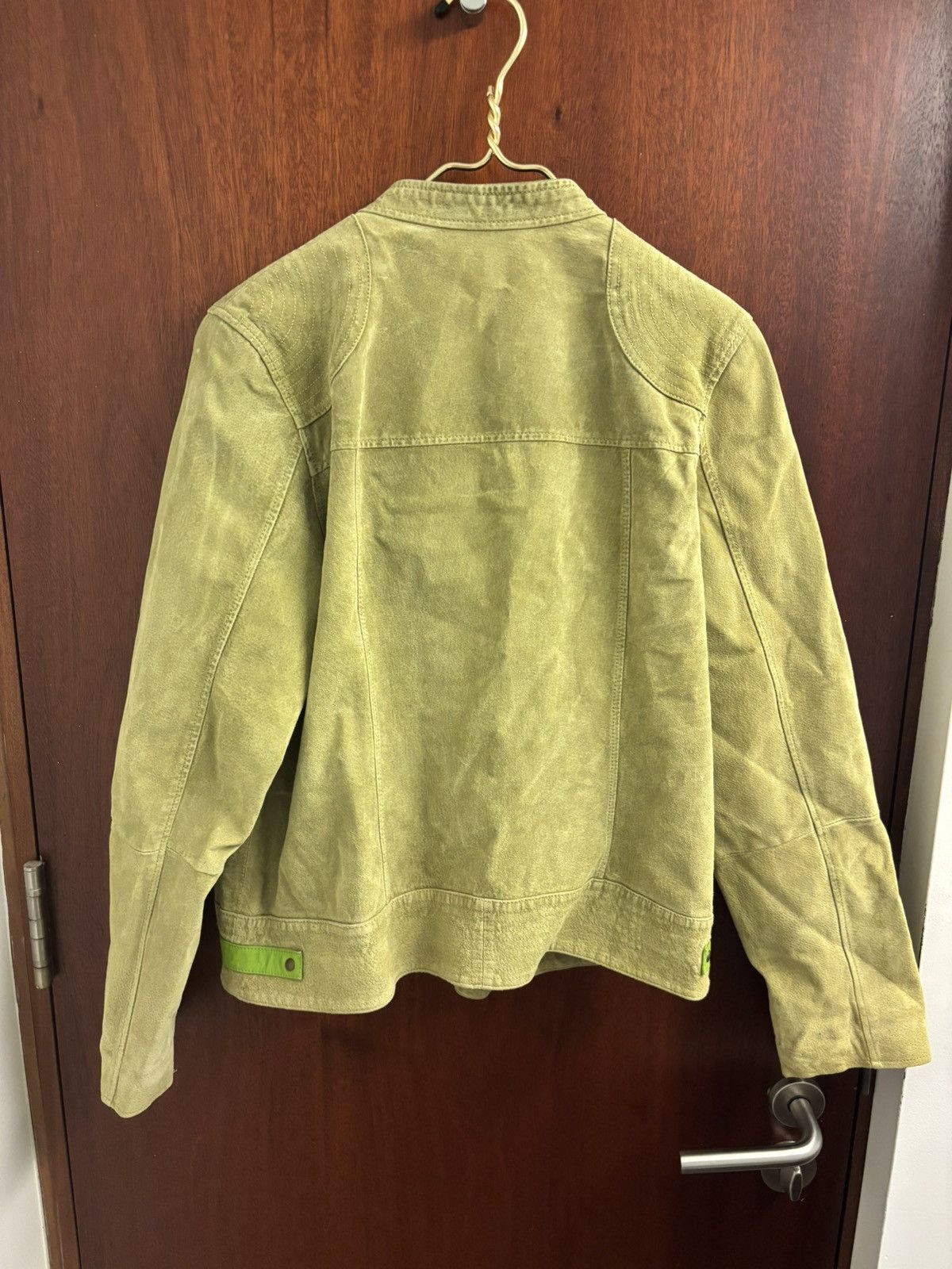 Vintage Green leather cafe jacket Size US L / EU 52-54 / 3 - 3 Thumbnail