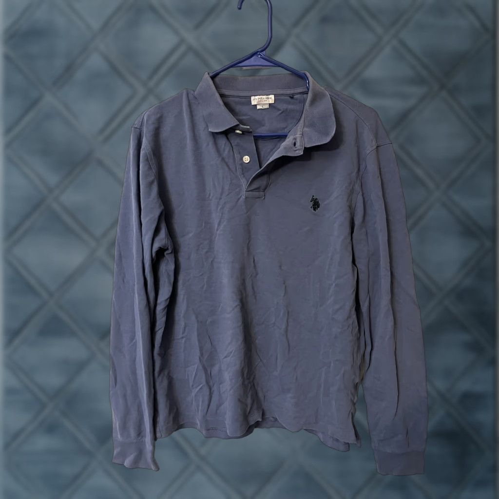 U.S. Polo Assn. U.S. Polo Assn Men's Polo Shirt Blue Long Sleeve Size Large Solid Logo Regular Fit Size US L / EU 52-54 / 3 - 1 Thumbnail