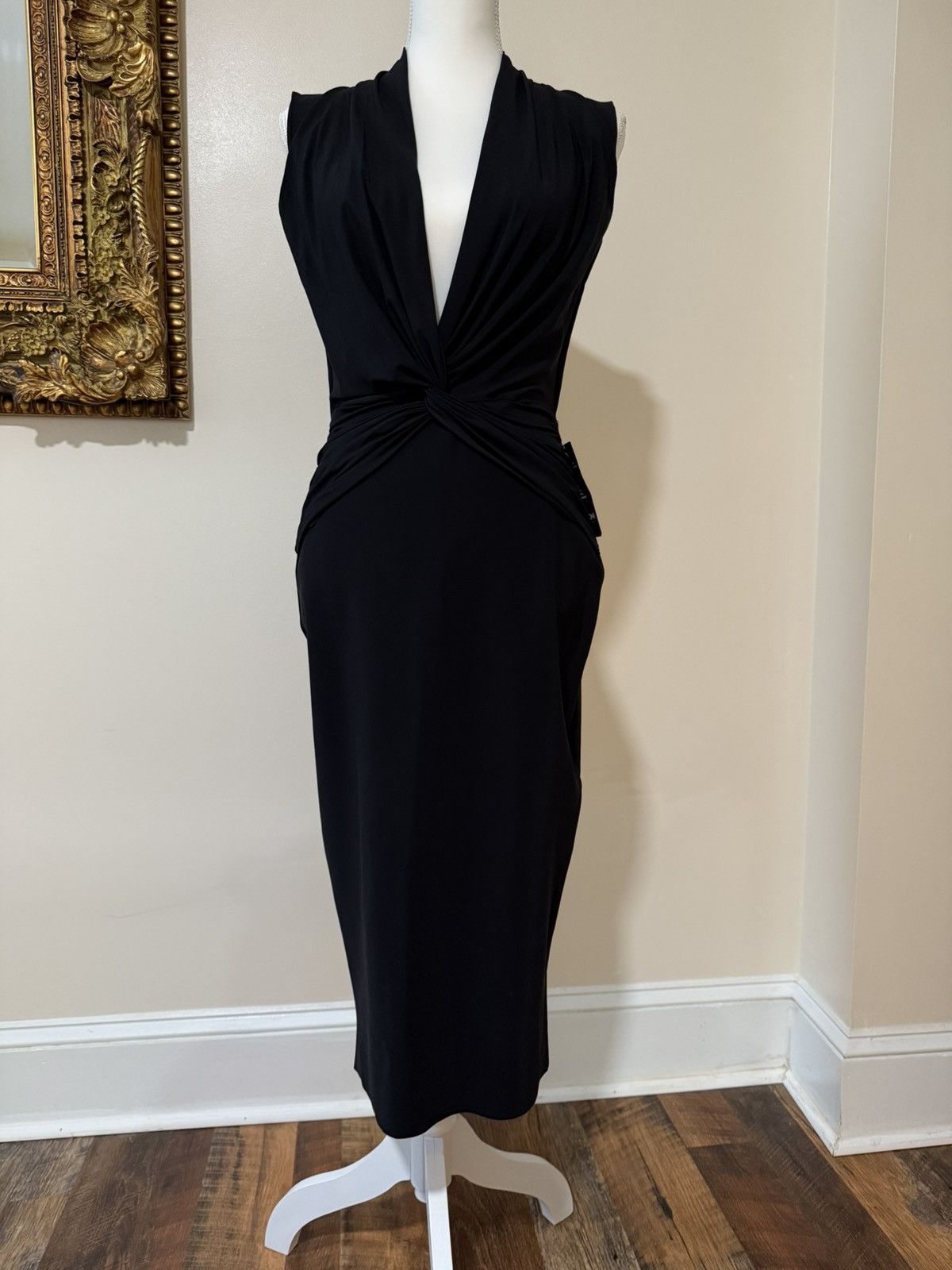 Chiara Boni Chiara Boni Elegant Black Midi Dress Size M / US 6-8 / IT 42-44 - 4 Thumbnail