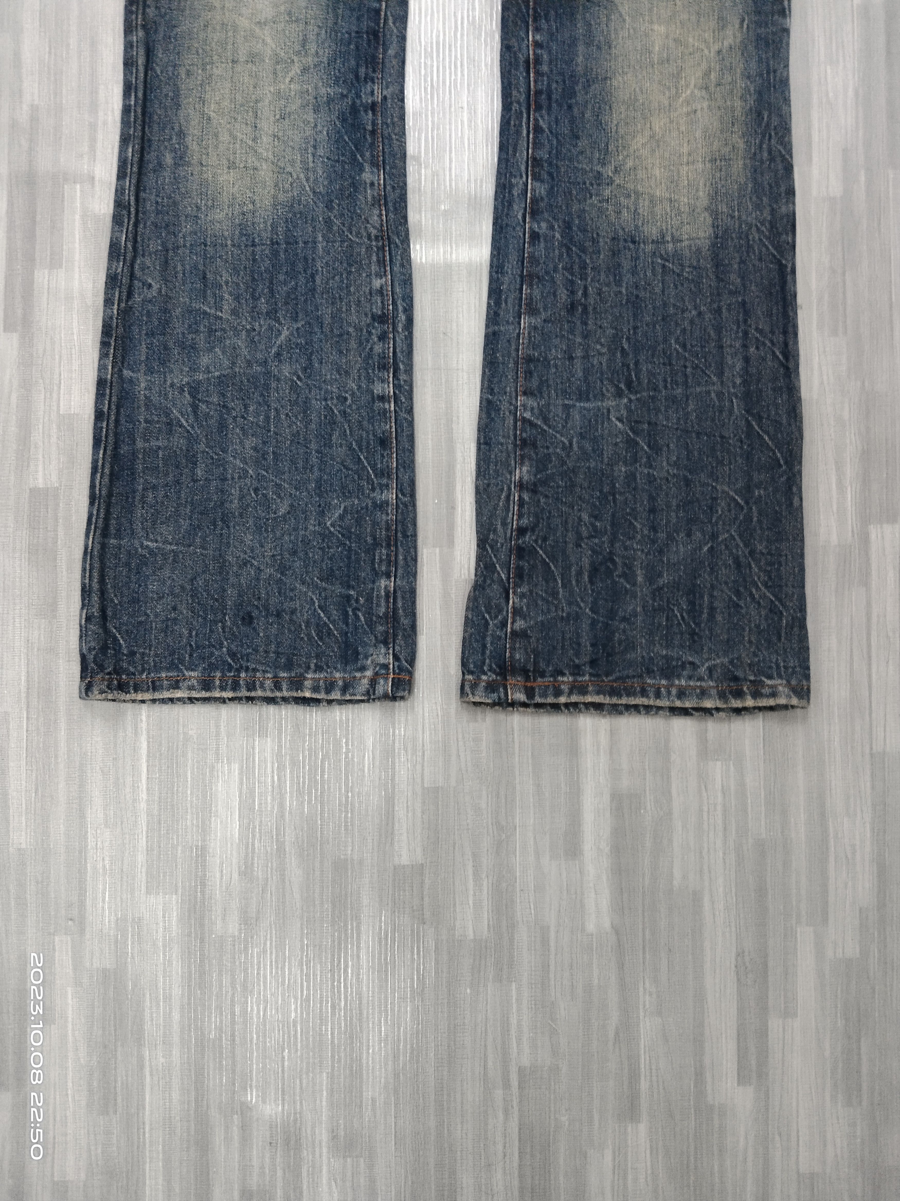 Japanese Brand FLARE RIPED STUDDED GOLD RUSH DENIM PANTS Size US 31 - 6 Thumbnail