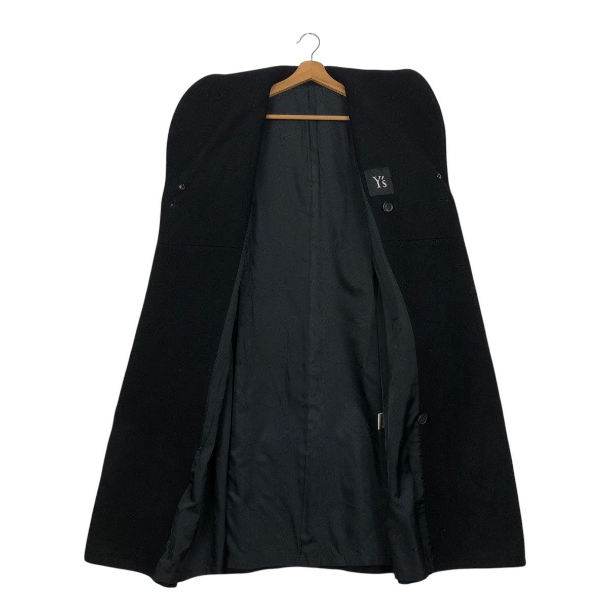 Yohji Yamamoto 🔥ICONIC BLACK Y’S YOHJI YAMAMOTO LONG JACKET DOUBLE BREAST Size M / US 6-8 / IT 42-44 - 16 Thumbnail