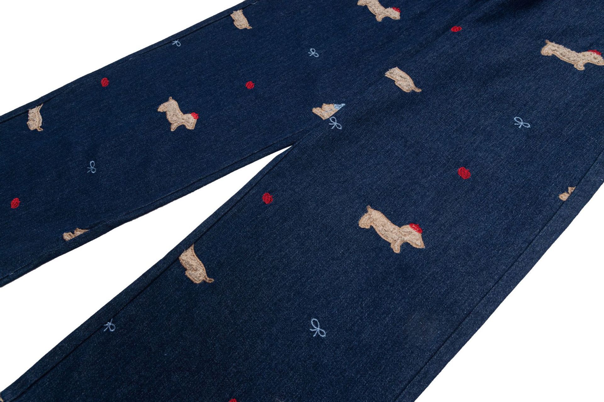 Jean American retro dachshund embroidered straight jeans for men Size US 32 / EU 48 - 6 Thumbnail