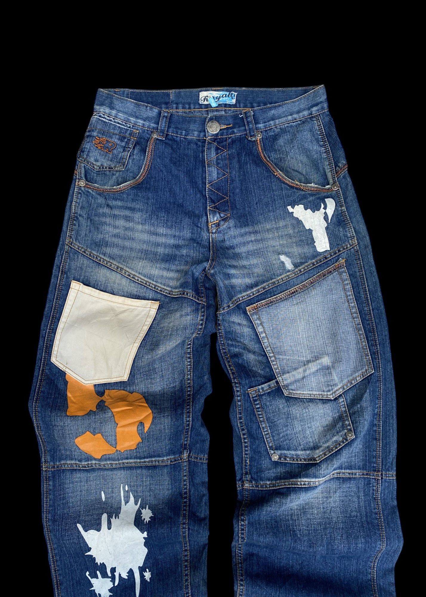 Fubu × JNCO BAGGY Royalty No 5 Painted JNCO FUBU STYLE jean W33x33 Size US 33 - 3 Thumbnail