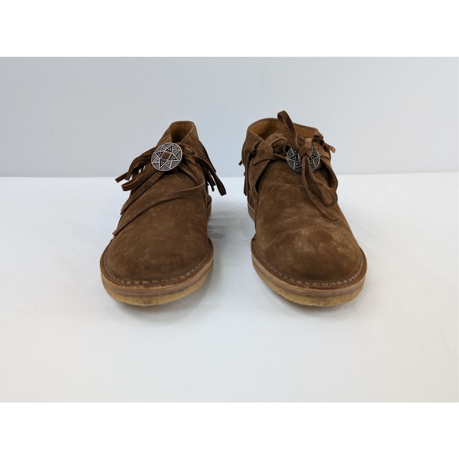 Saint Laurent Paris o1rshd1 Wyatt Suede Fringe Boots in Brown Size US 8 / EU 41 - 10 Thumbnail
