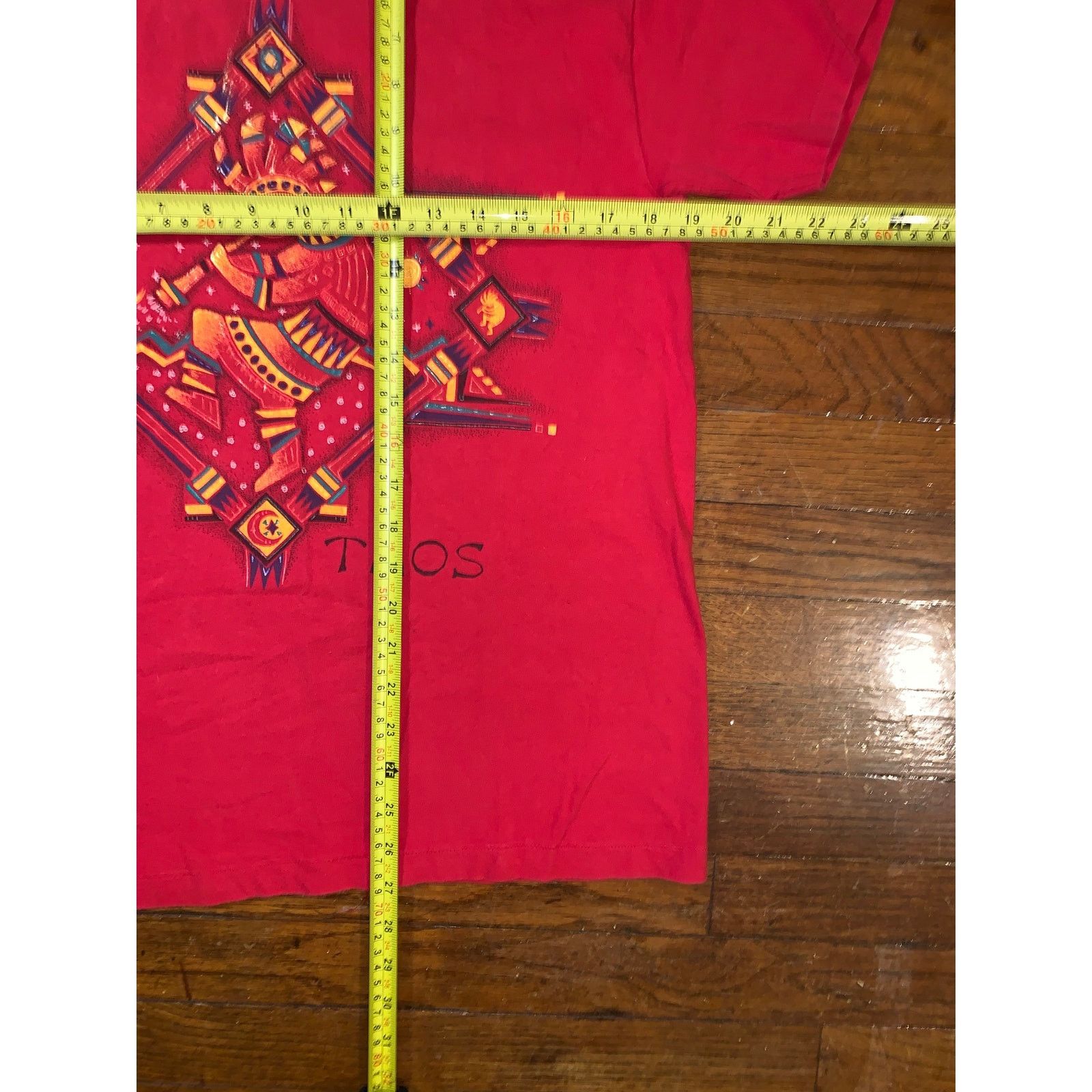 Hanes × Vintage Taos New Mexico Single Stitch T Shirt Red Graphic Tee Medium Size US M / EU 48-50 / 2 - 6 Thumbnail