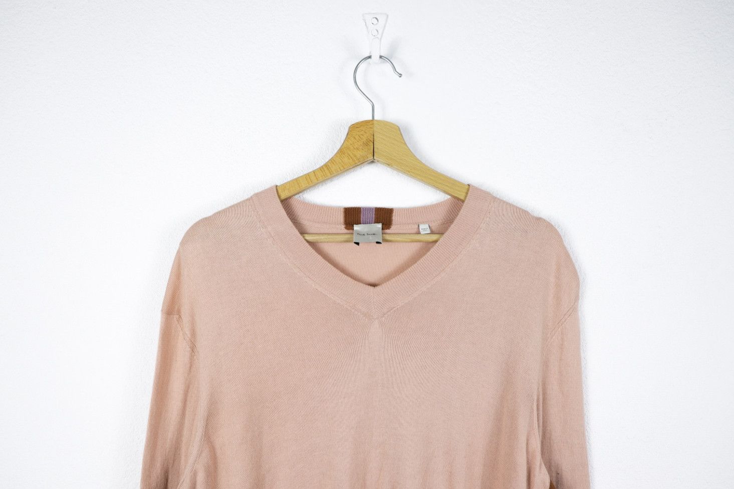 Paul Smith Paul Smith Made in Italy Pink V-neck Sweater Jumper L Size US L / EU 52-54 / 3 - 2 Thumbnail