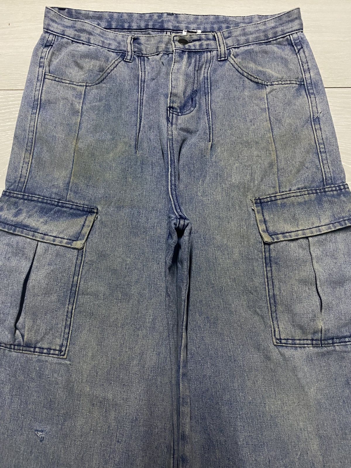 Bleach Vintage Japanese Brand Cargo Bleach Baggy Pants Size US 33 - 3 Thumbnail