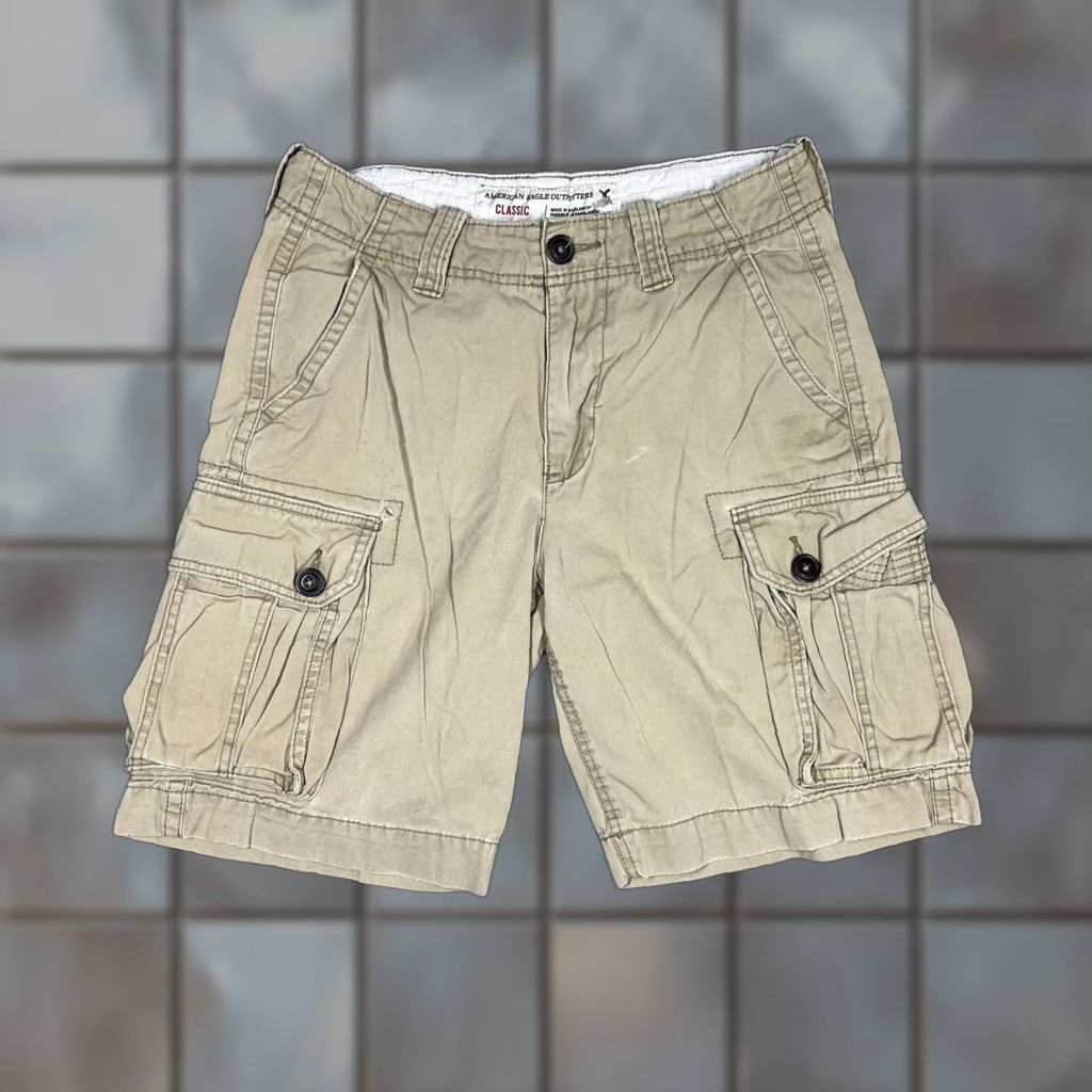 American Eagle Outfitters American Eagle Outfitters Cargo Shorts Mens 28 Khaki 9" Inseam Belt Loops 5-Pocket Classic - Mens Size US 28 / EU 44 - 1 Thumbnail