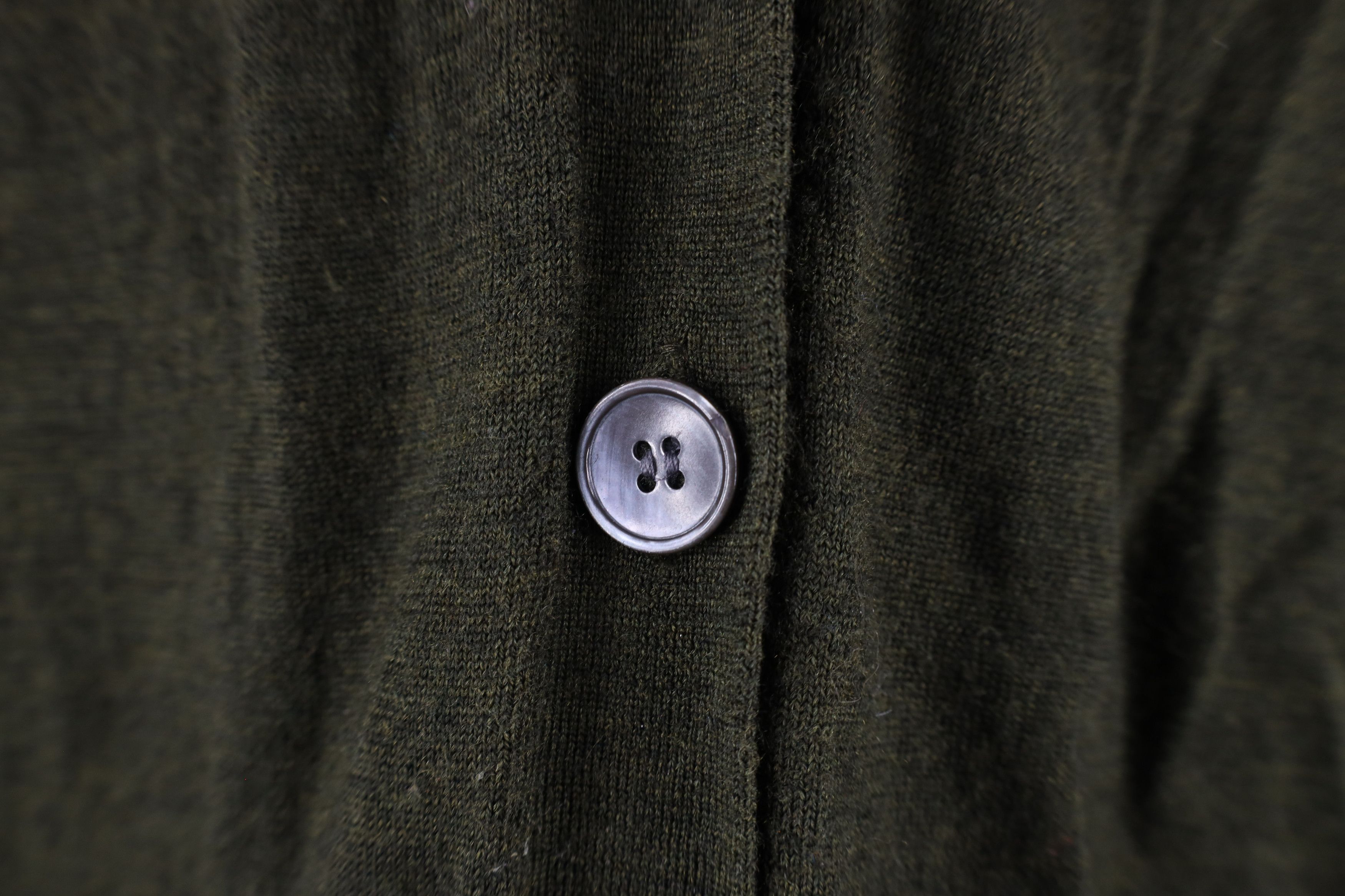 J.Crew × Vintage J Crew Blank Merino Wool Knit Cardigan Sweater Green Size XL / US 12-14 / IT 48-50 - 6 Thumbnail