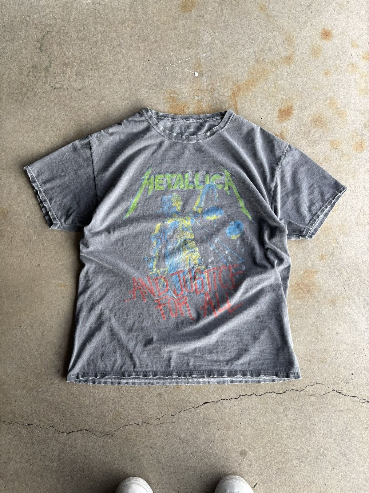 Other Metallica And Justice For All Faded Grey Distressed Band Tee Size US M / EU 48-50 / 2 - 1 Thumbnail