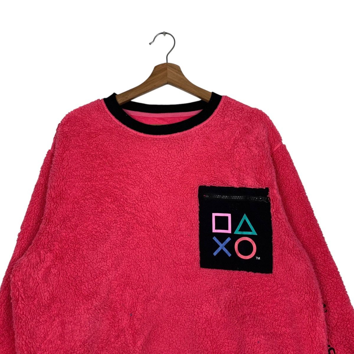GU PLAYSTATION Embroidery Logo Pullover Pink Fleece #1587-C71 Size US XL / EU 56 / 4 - 2 Thumbnail