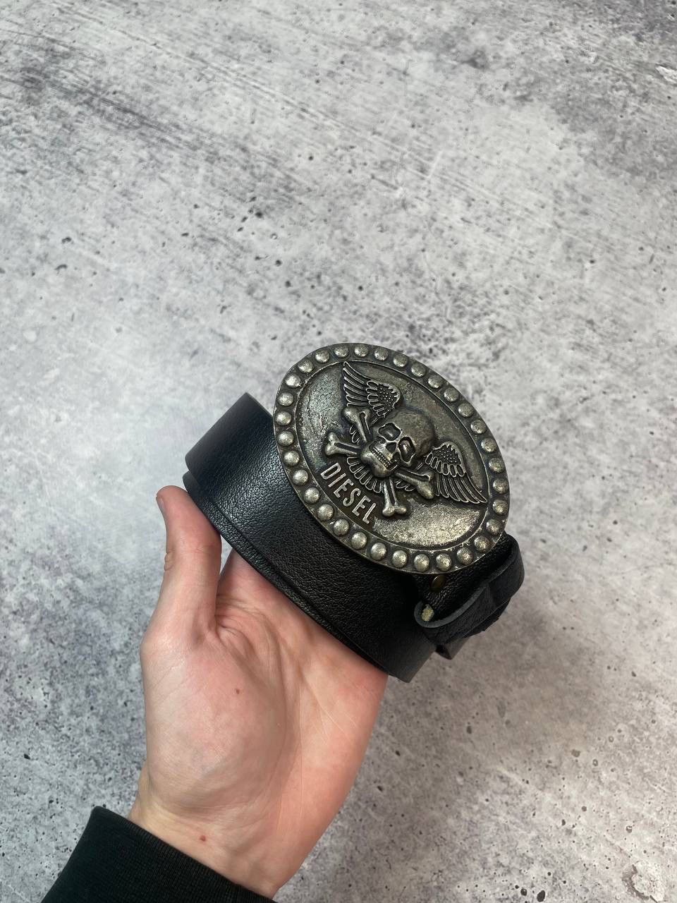 Diesel Vintage 90s Diesel Skull Leather Belt Y2K Size ONE SIZE - 1 Thumbnail