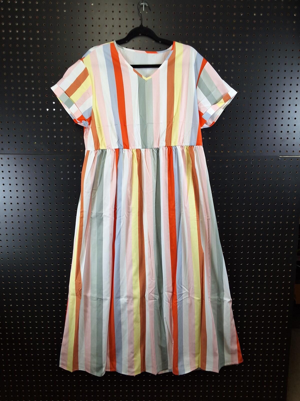 Genetic Manipulation Shinichiro Kuriya Vibrant Striped Maxi Dress XL - Fun & Colorful Style! Size XL / US 12-14 / IT 48-50 - 1 Thumbnail
