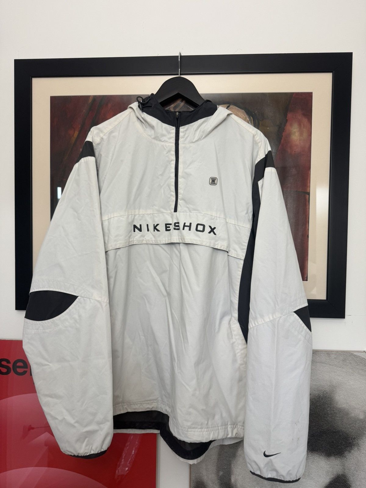 Nike 00s Nike Vintage Shox Nylon Anorak Jacket Drill Streetwear Size US XXL / EU 58 / 5 - 1 Thumbnail