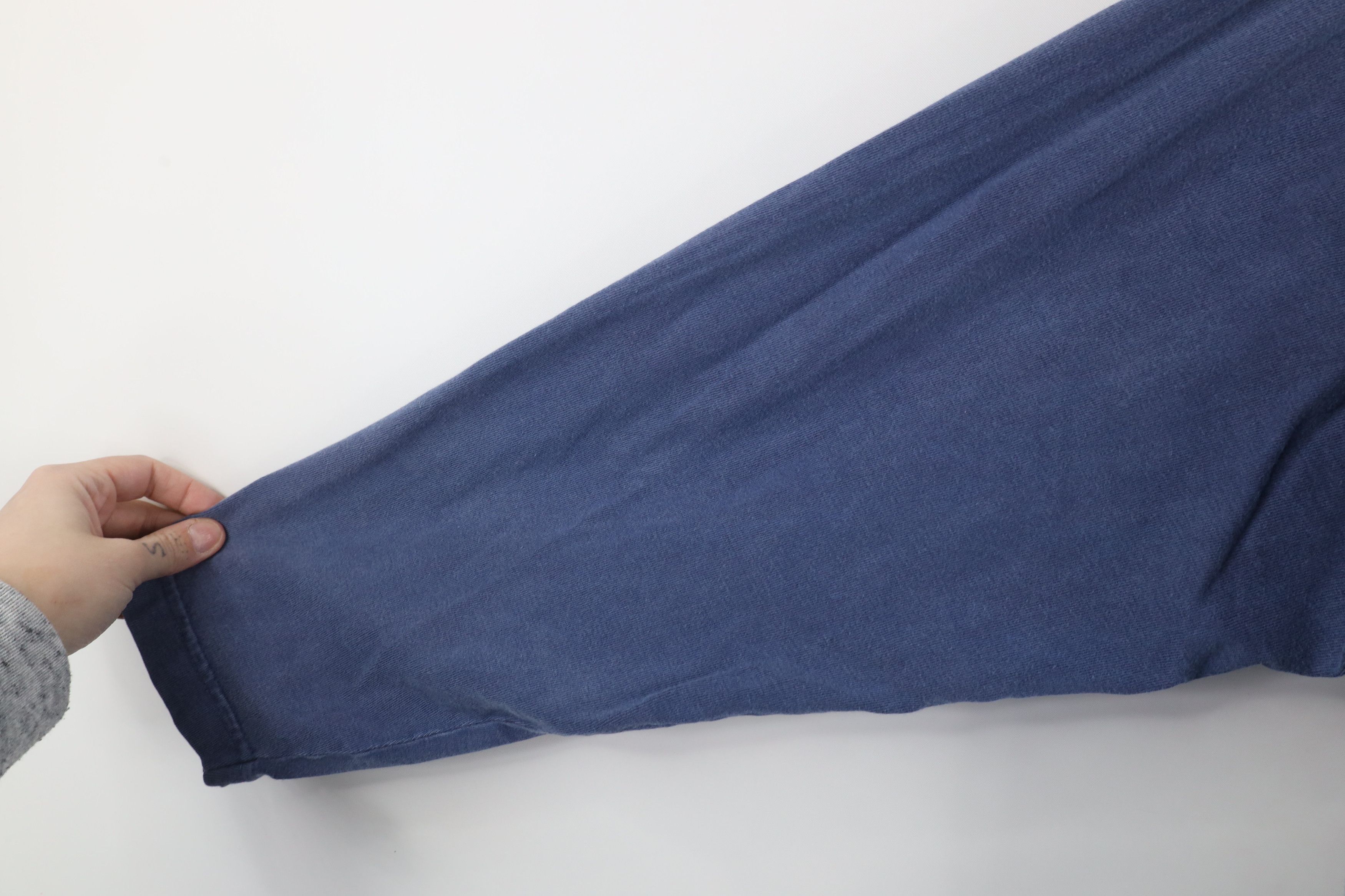 Vintage Vintage 90s Streetwear Blank Cotton Long Sleeve T-Shirt Blue Size US L / EU 52-54 / 3 - 5 Thumbnail