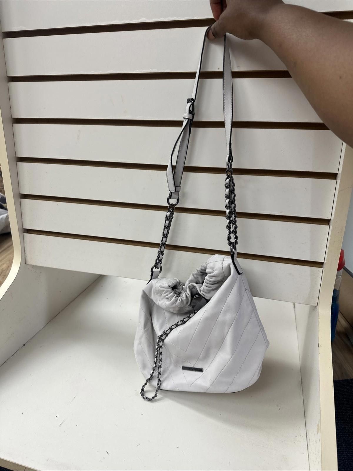 Aldo ALDO Women White Quilted Backpack Handbag Chain Silver Size ONE SIZE - 2 Thumbnail