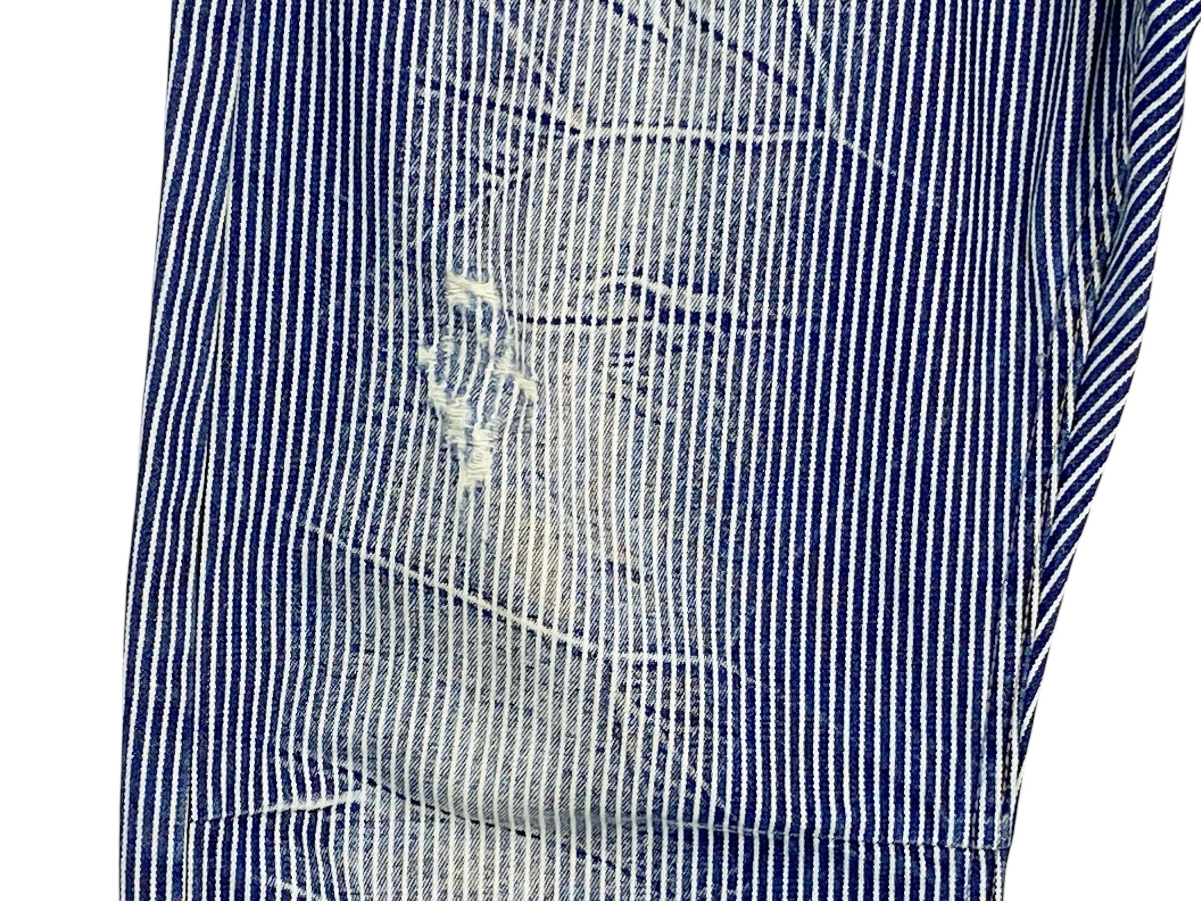Other Dominates Stripes Hickory Double Waist Distressed Jeans Size US 34 / EU 50 - 10 Thumbnail
