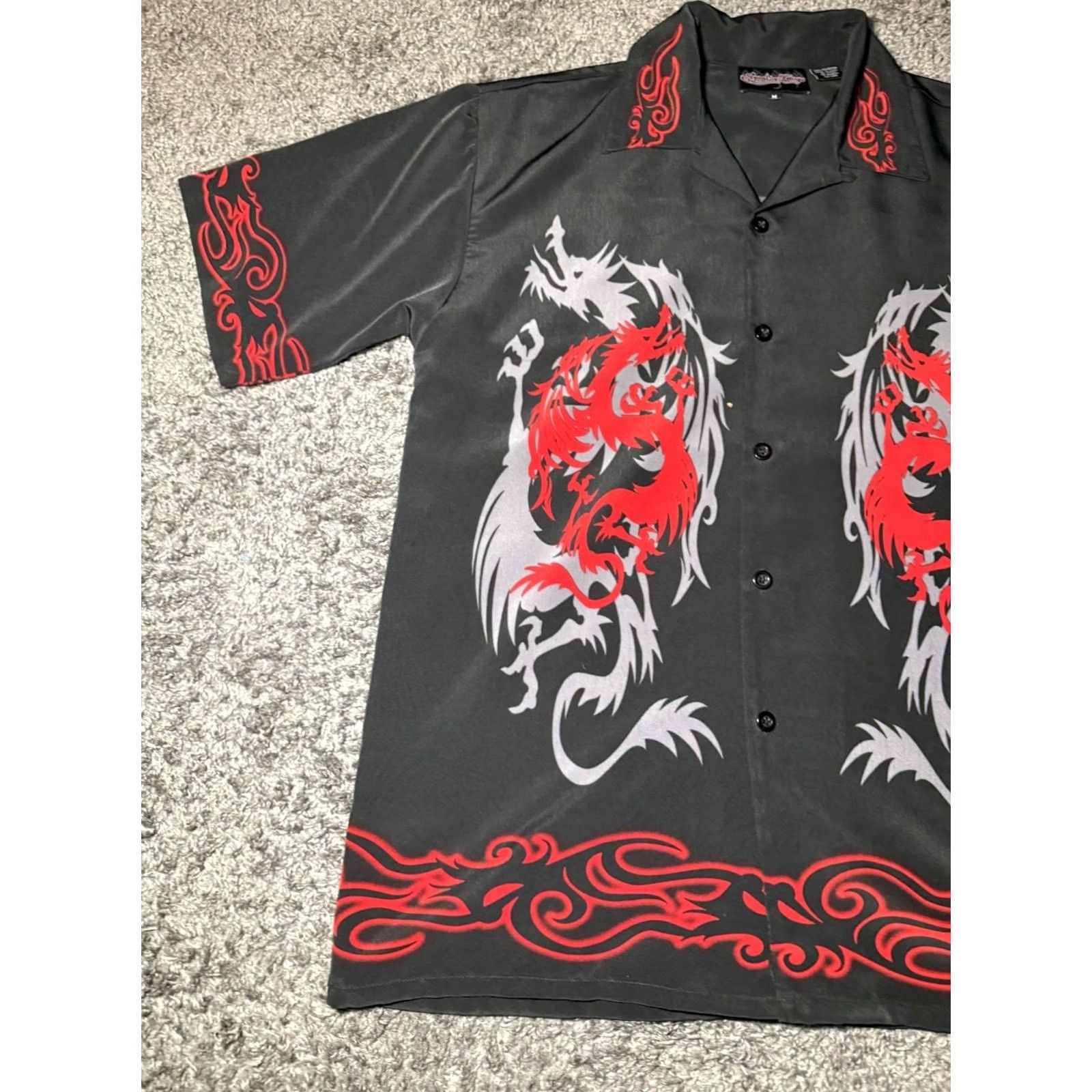 Vintage VINTAGE Sapphire Lounge Button-Up Shirt Men Med Dragon Tribal Streetwear Size US M / EU 48-50 / 2 - 3 Thumbnail
