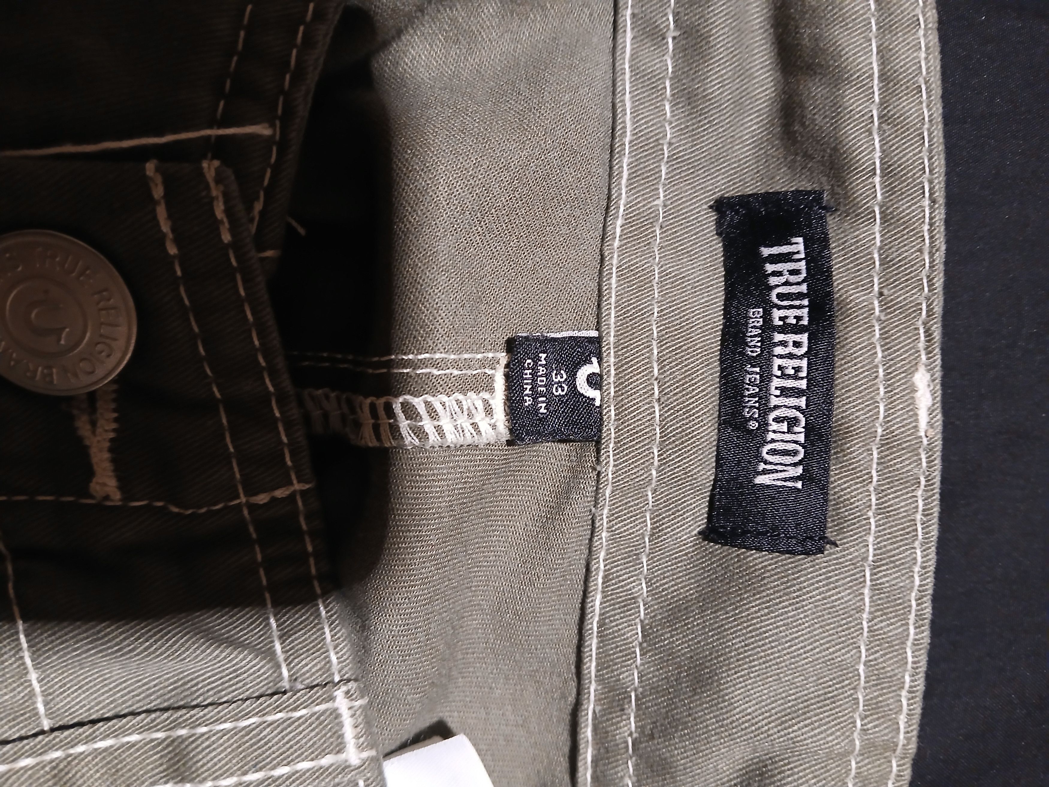 True Religion Mens true religion army green cargo pants Size US 33 - 6 Thumbnail