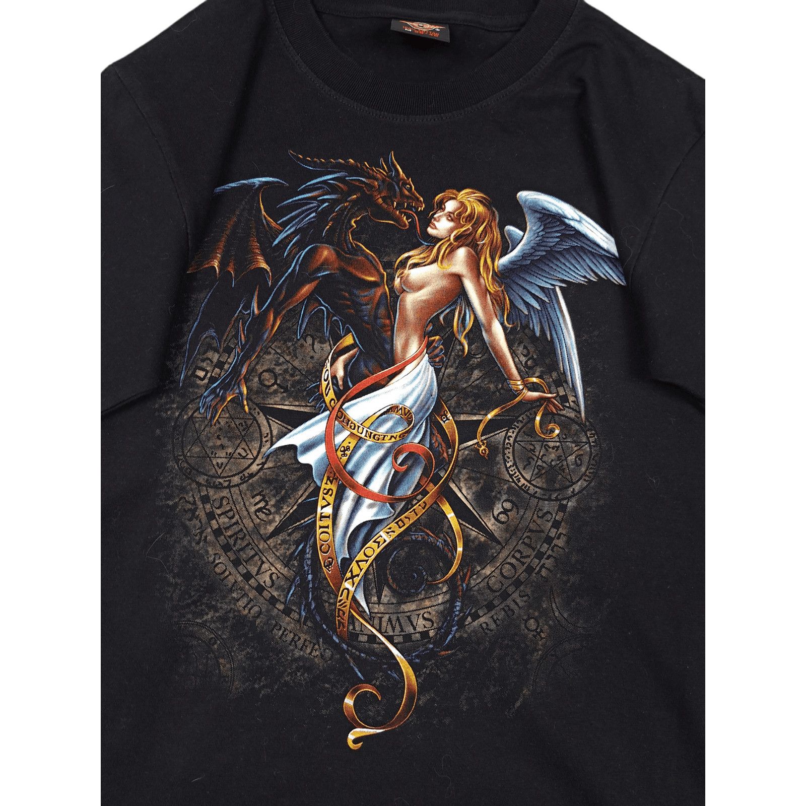 Band Tees × Vintage 90's Vintage Rock Eagle Woman and Dragon Y2K T-shirt M Size US M / EU 48-50 / 2 - 3 Thumbnail