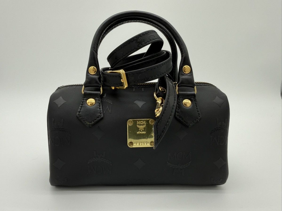 MCM MCM Visetos Logogram 2-Way Hand Bag – Black Size ONE SIZE - 1 Thumbnail