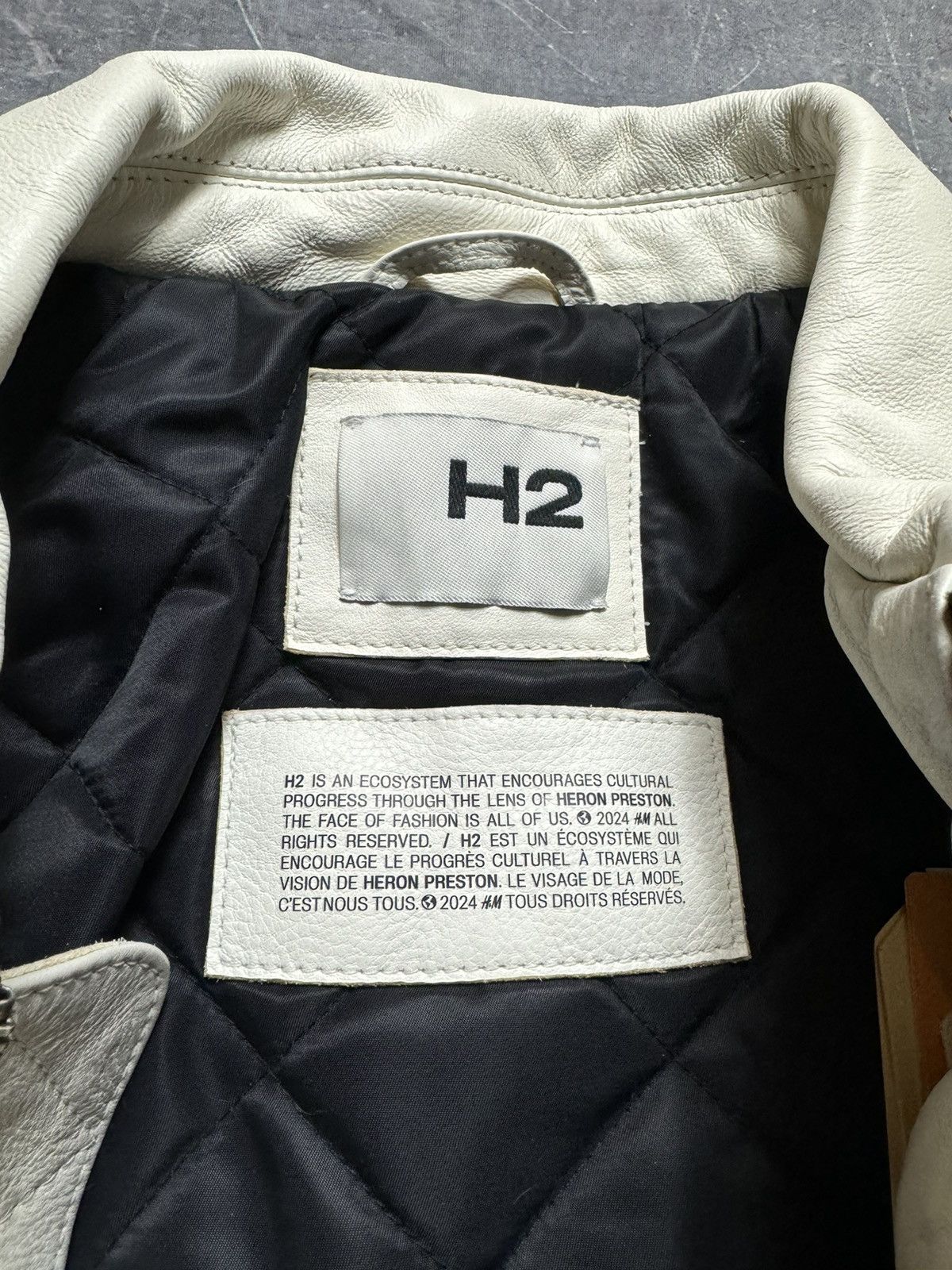 Heron Preston H2 by Heron Preston Leather Jacket in White Size US L / EU 52-54 / 3 - 12 Thumbnail