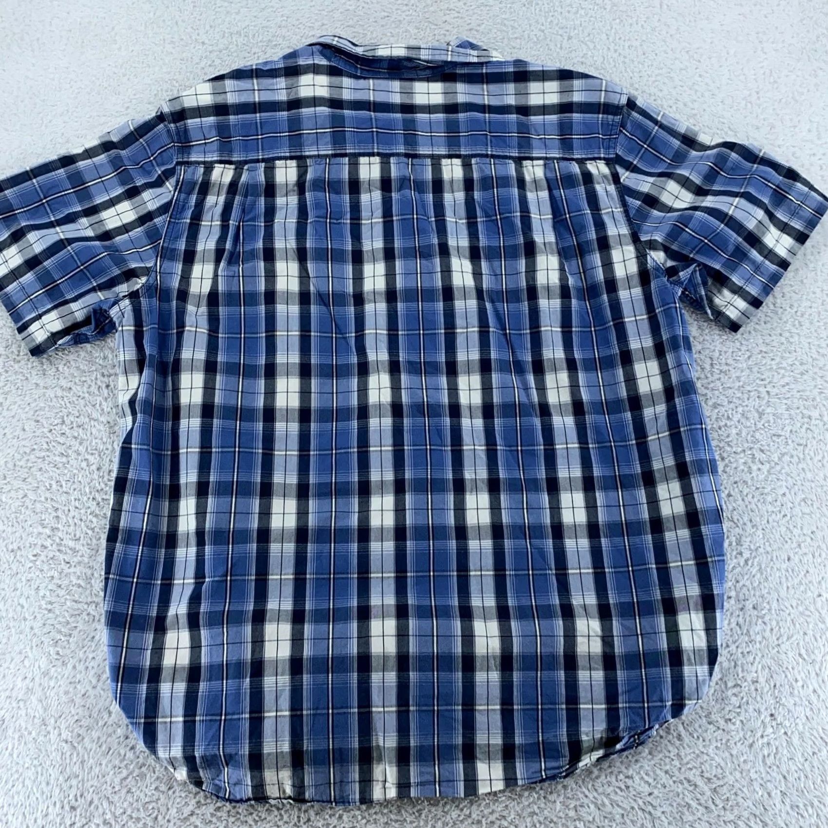 Carhartt Carhartt Shirt Mens XL Relaxed Fit Plaid Short Sleeve Button-Up Blue Decked Cotton Work Vintage: No Size US XL / EU 56 / 4 - 3 Thumbnail