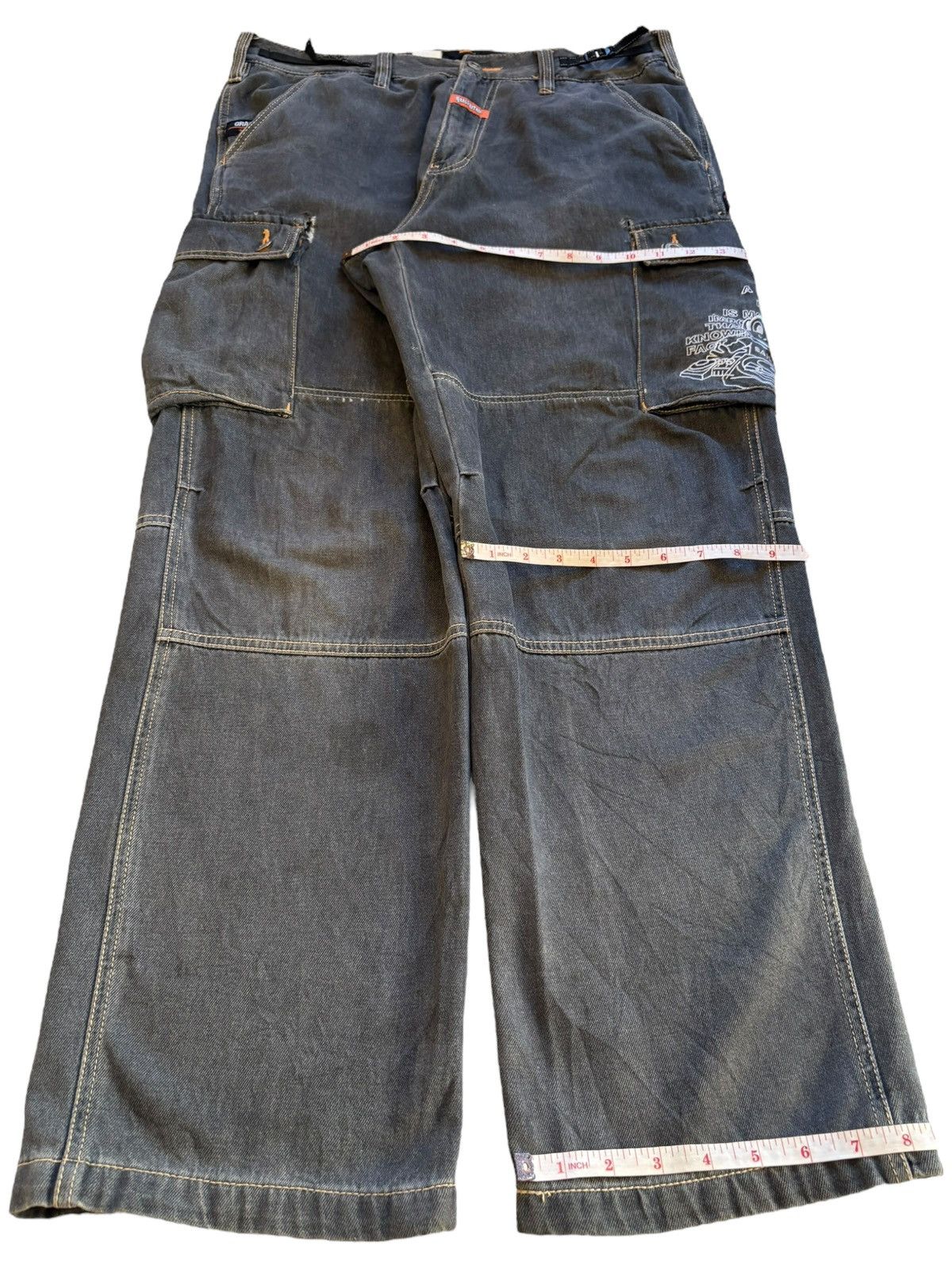 Japanese Brand Vintage Japanese Brand Mud Wash Cargo Loose Baggy Jeans Size US 34 / EU 50 - 12 Thumbnail