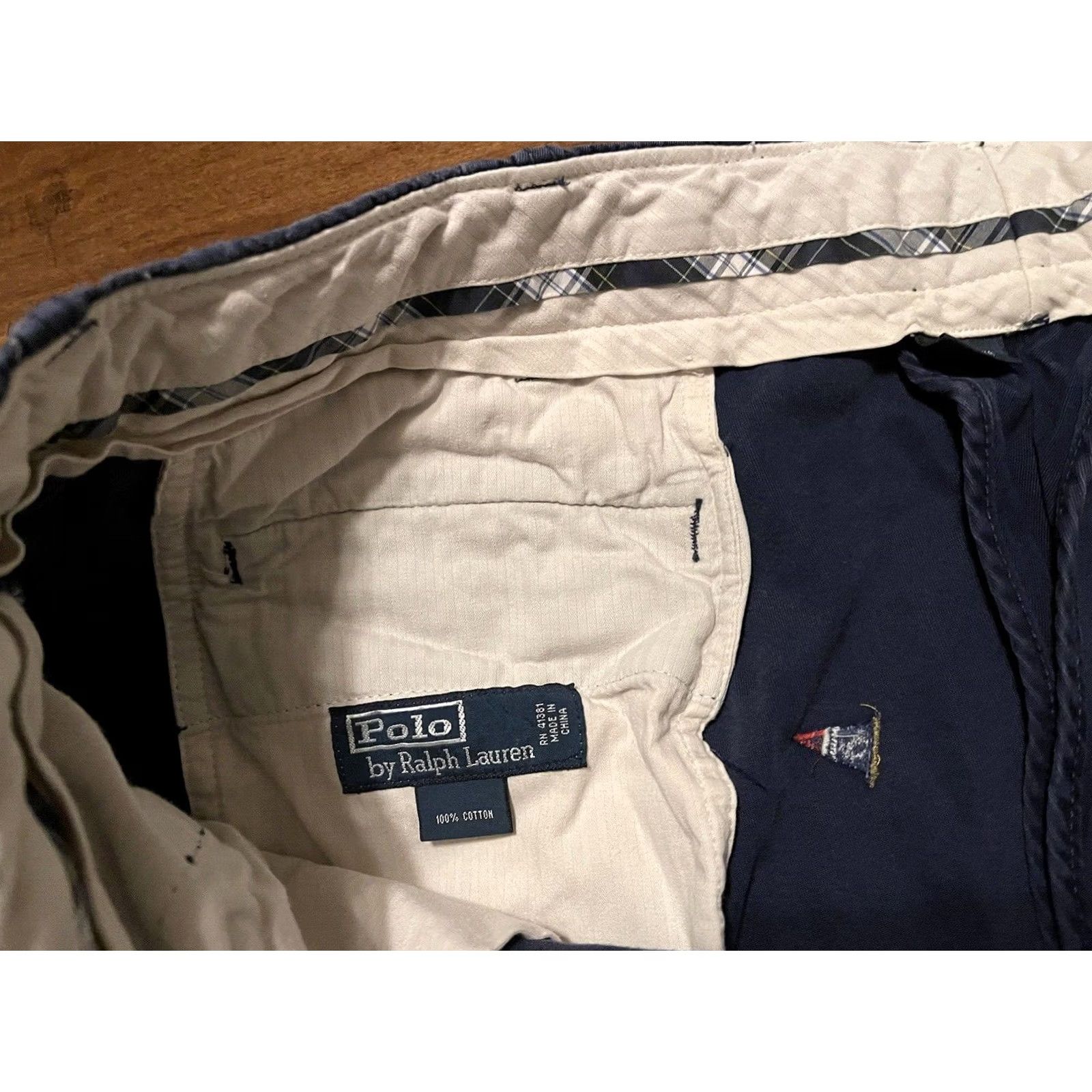 Polo Ralph Lauren VINTAGE Polo Ralph Lauren Nautical Flags Knots Navy Drawstrings Chino Shorts Men's 38 Blue 100% Cotton Size US M / EU 48-50 / 2 - 4 Thumbnail