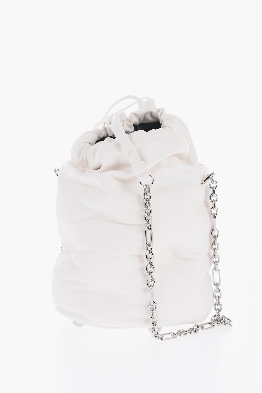 Maison Margiela og1mm1224 Size: OS / Leather Glam Slam Bucket Bag in White Size ONE SIZE - 2 Thumbnail