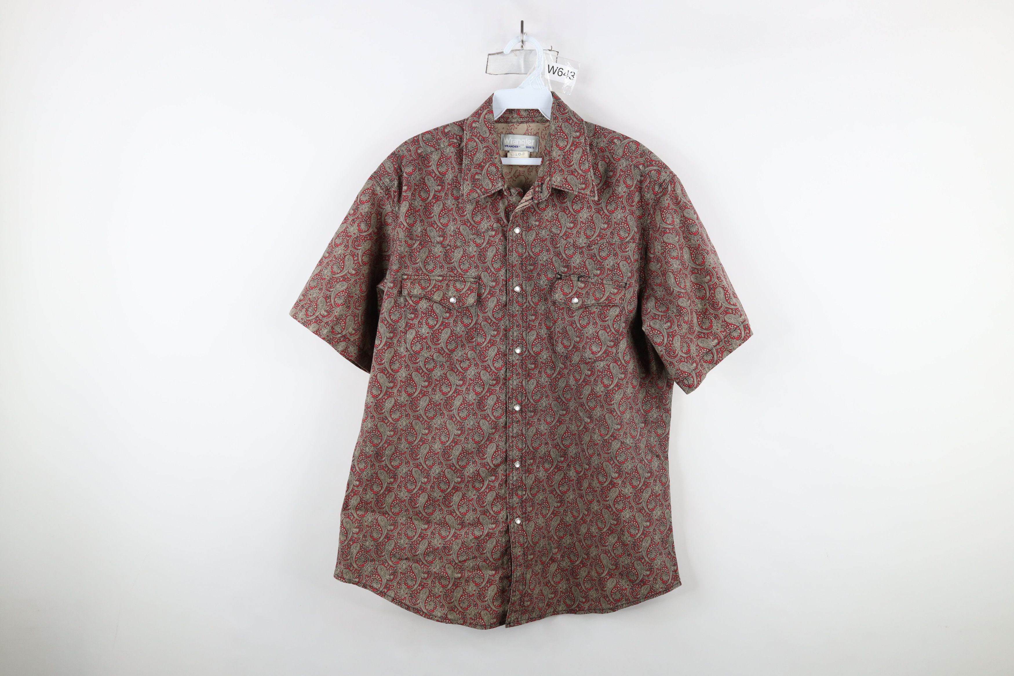 Vintage × Wrangler Vintage 90s Wrangler Western Cowboy Snap Button Shirt Size US L / EU 52-54 / 3 - 1 Thumbnail