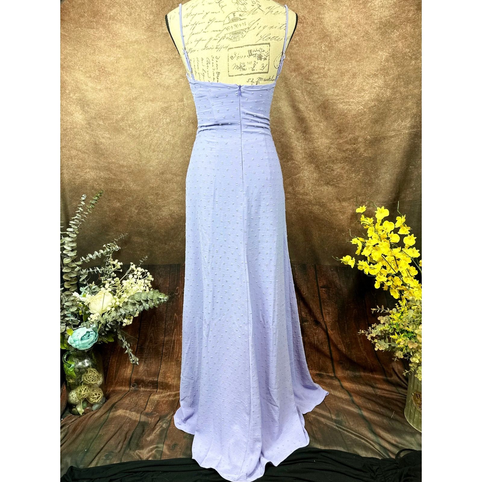 Other Rumer Gypsy Flocked Cut Outs Maxi Dress - Lilac - size XS Size XS / US 0-2 / IT 36-38 - 9 Thumbnail