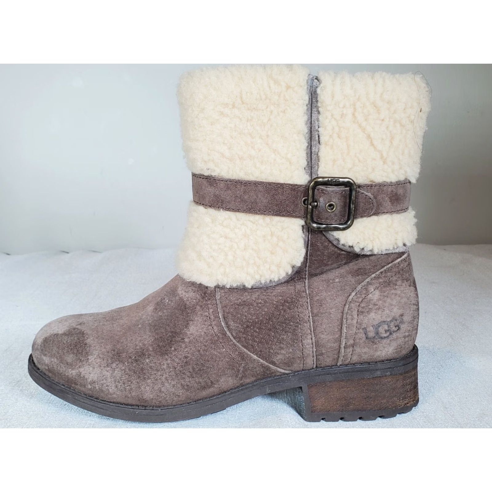Ugg UGG Blayre II Boots Women's US 8 Suede Sheepskin Side Zip Espresso 1006039 Size US 8 / IT 38 - 4 Thumbnail