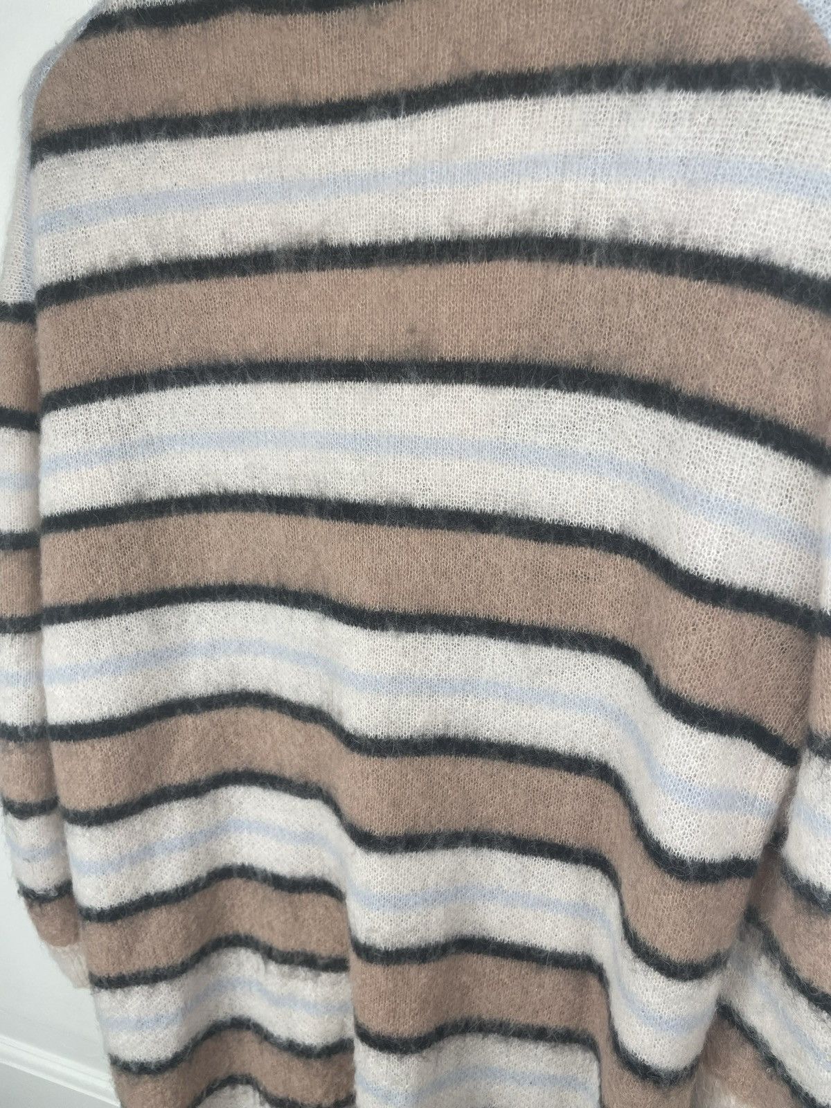 Acne Studios × Designer Acne Studios Keda fluffy Alpaca cardigan sweater striped Size S / US 4 / IT 40 - 13 Thumbnail