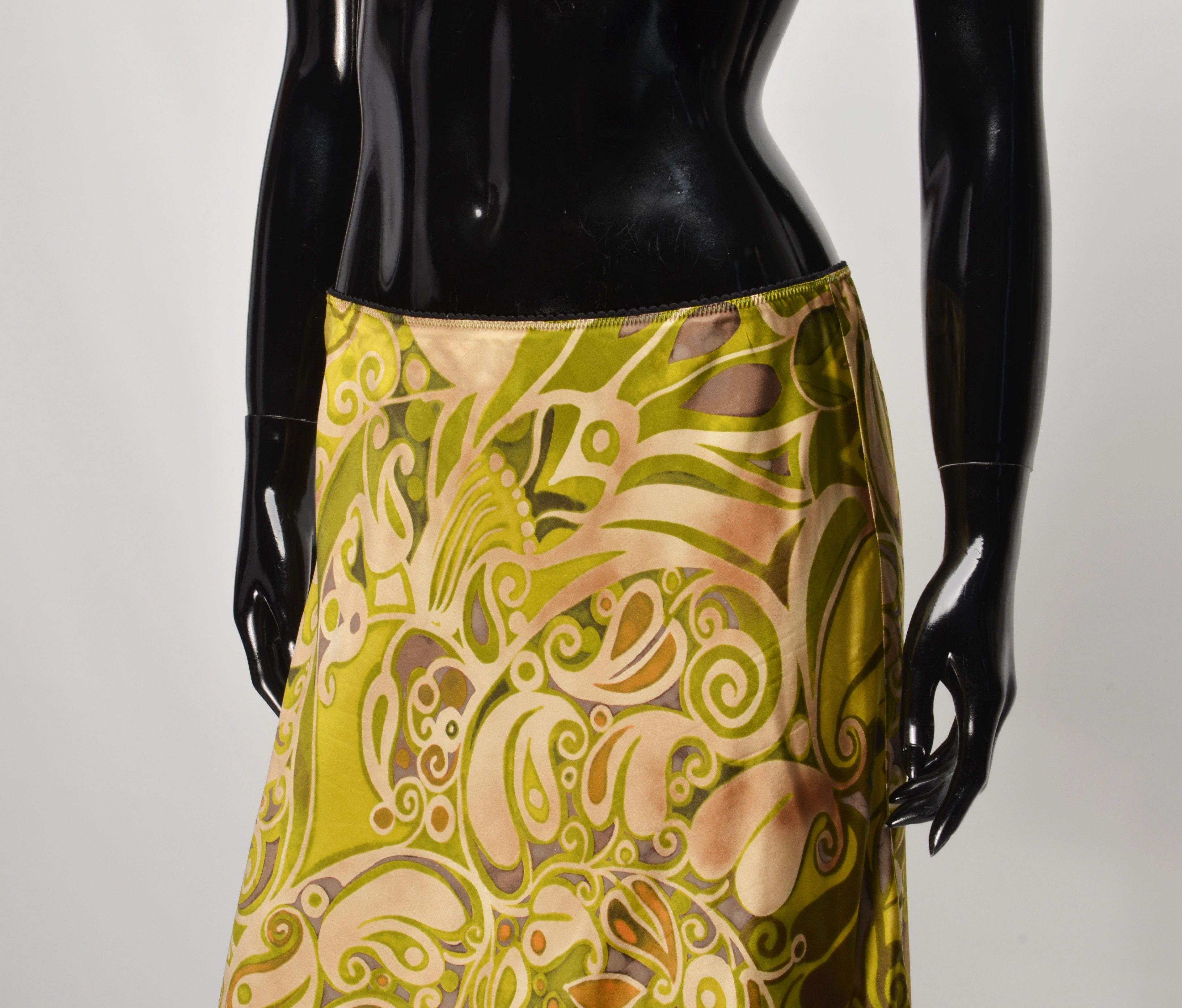 Other Vintage Marc Cain 90's Silk Blend Floral Fairy Skirt Size 28" / US 6 / IT 42 - 9 Thumbnail