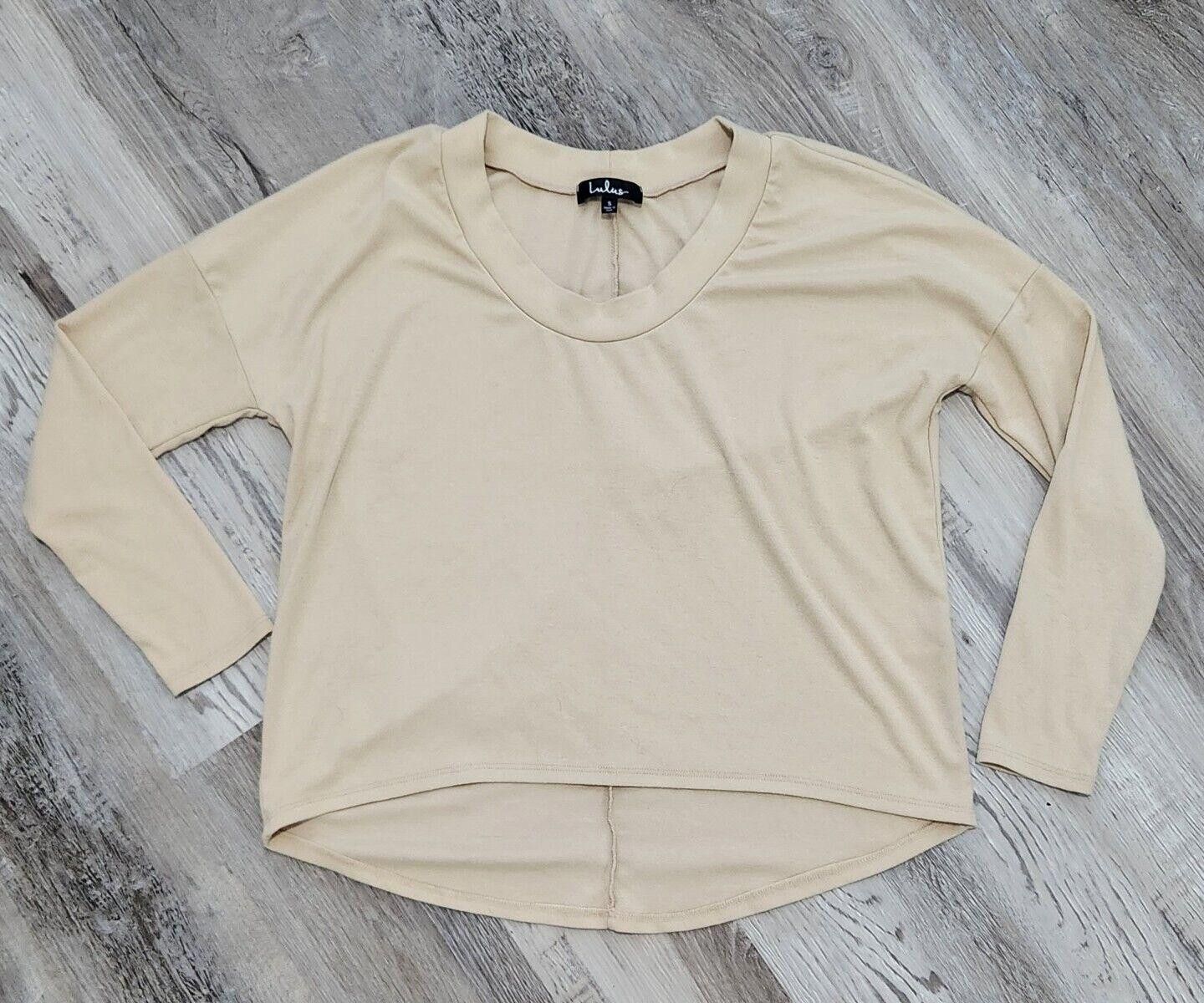 Designer Lulus Sweater Small Beige Cream High Low Pullover Size S / US 4 / IT 40 - 1 Thumbnail
