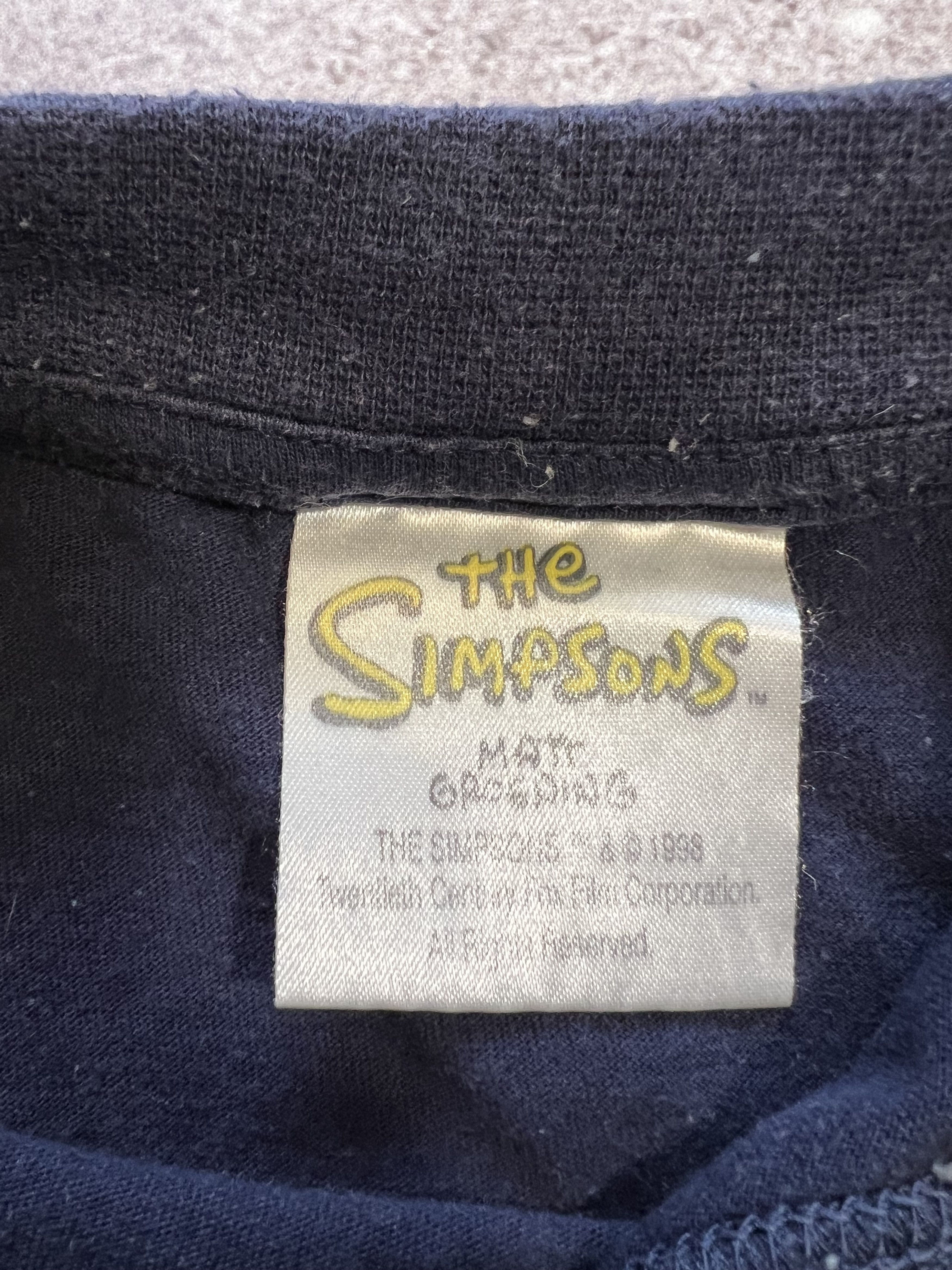 Cartoon Network Vintage The Simpsons Bart And Homer Men in Black Tee Size US XL / EU 56 / 4 - 4 Thumbnail