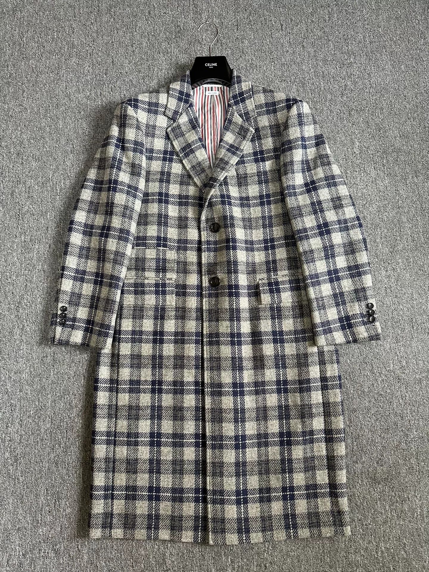 Thom Browne Thom Browne Gray-Blue Plaid Coat Size US S / EU 44-46 / 1 - 1 Thumbnail