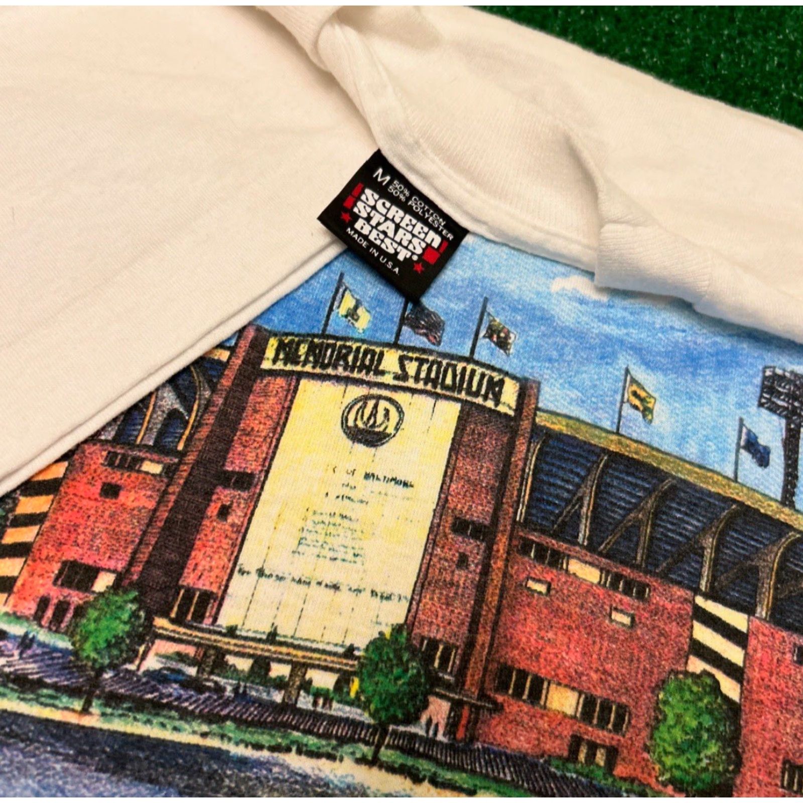 Vintage VINTAGE Memorial Stadium Baltimore Art Tee Shirt VTG Men Medium White 1990s 80s 90s Sports Retro Shirts Mens Size US M / EU 48-50 / 2 - 2 Thumbnail
